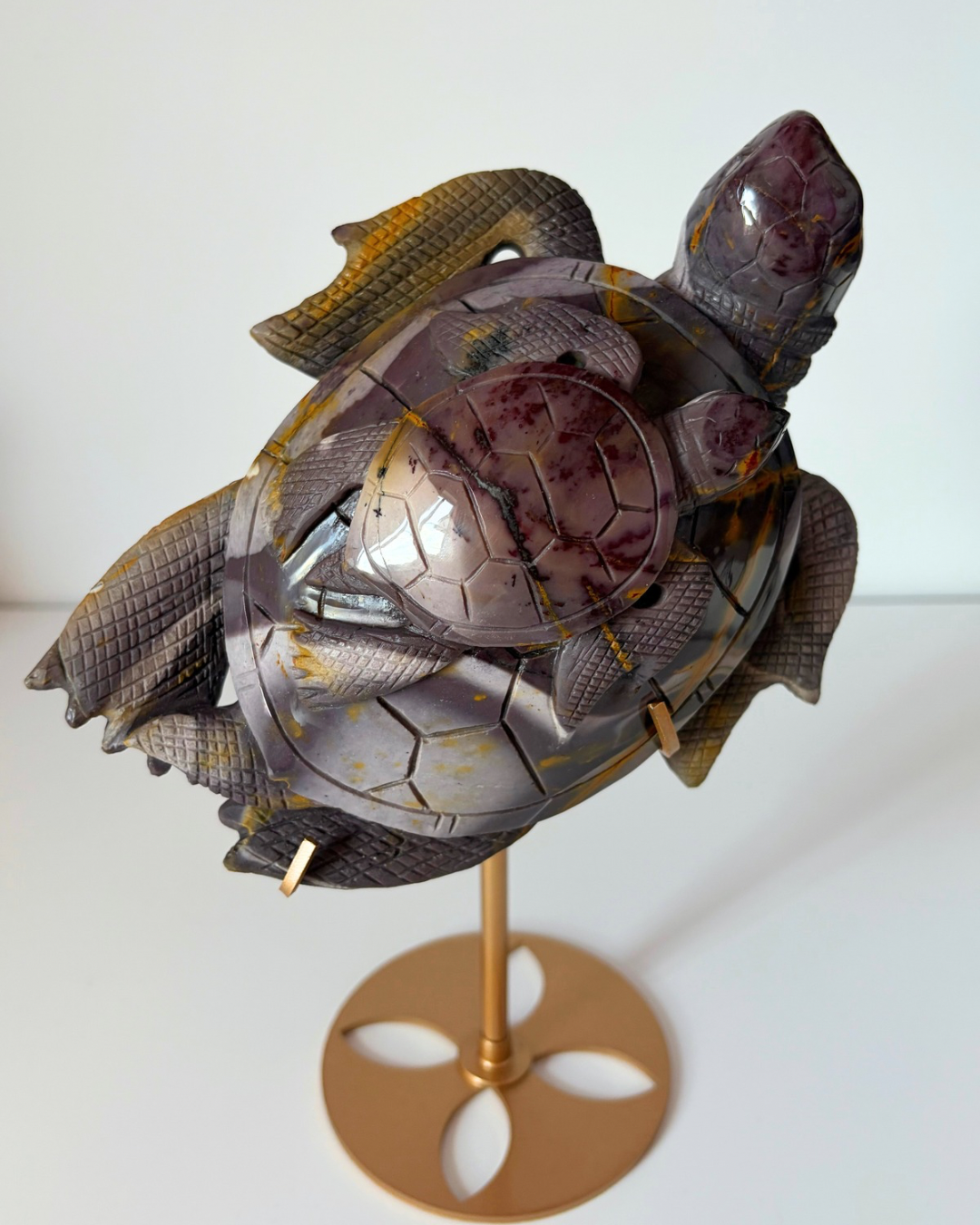 Big Mookaite Turtle on Custom stand