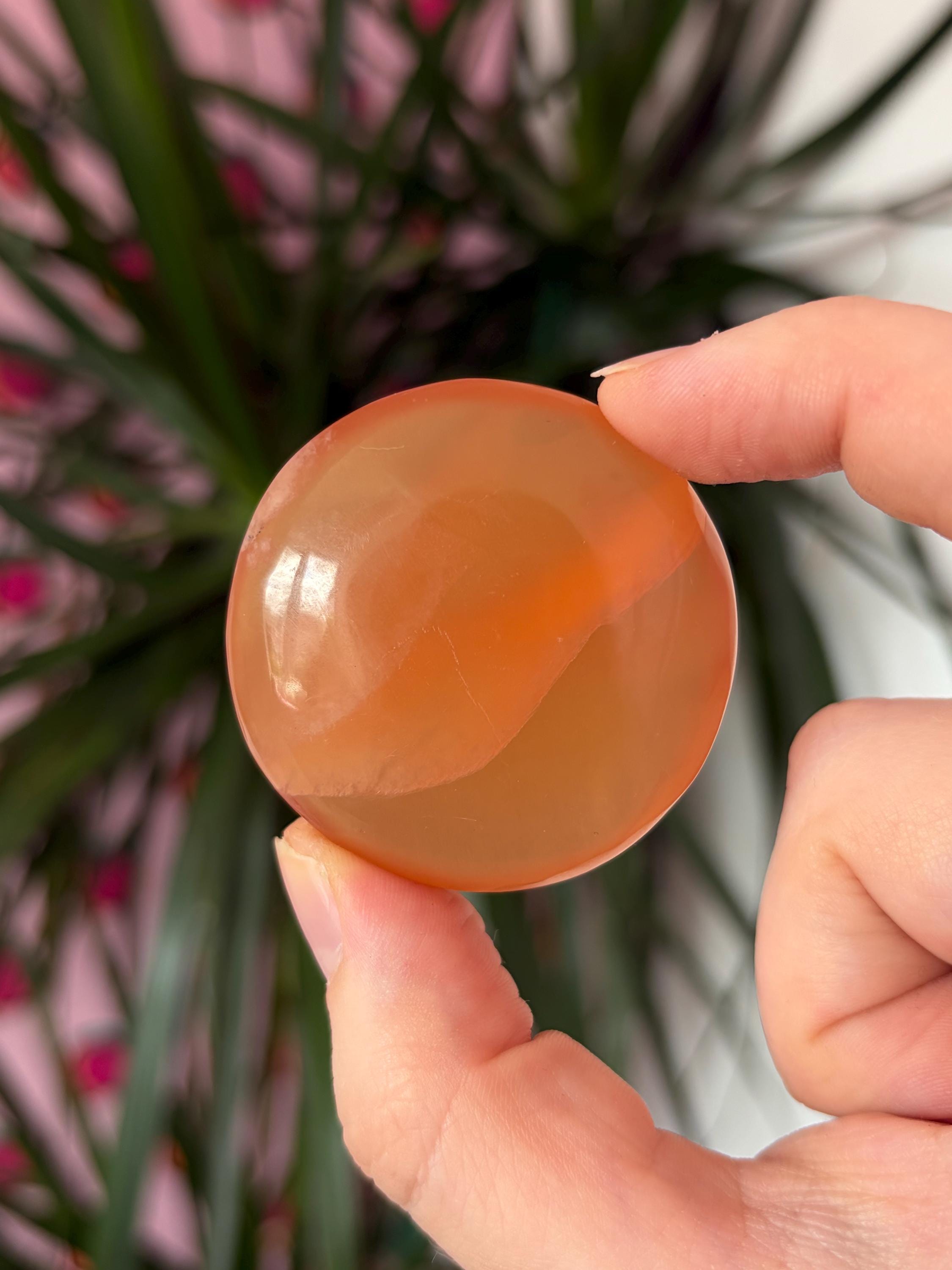 Honey Calcite Button Palmstone
