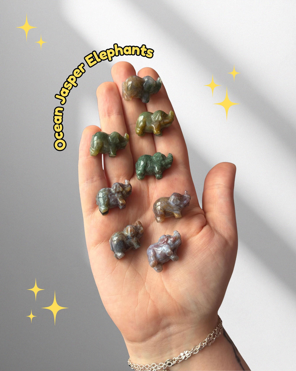 Tiny Sea Jasper Elephants