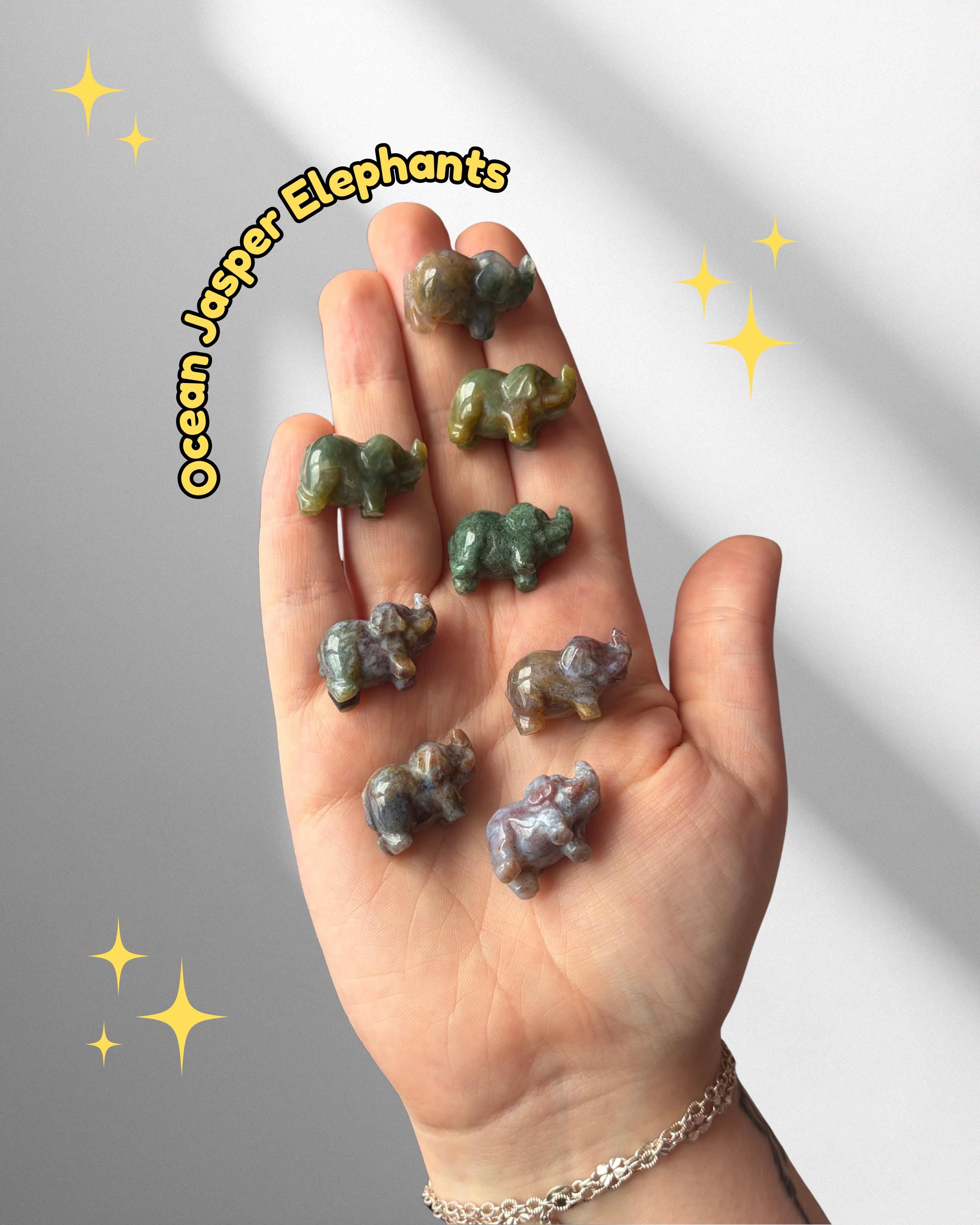 Tiny Sea Jasper Elephants
