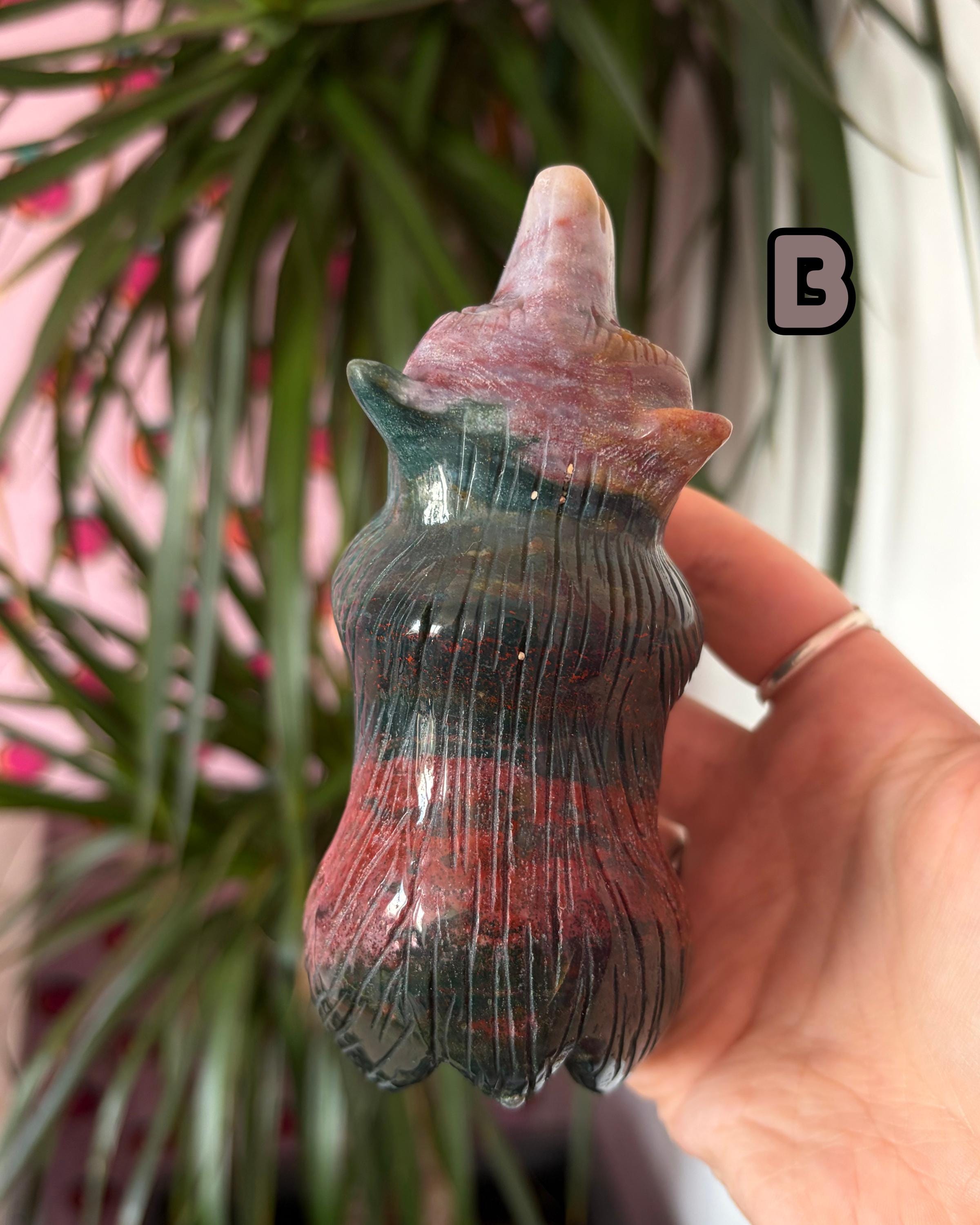 Sea Jasper Bear Carving