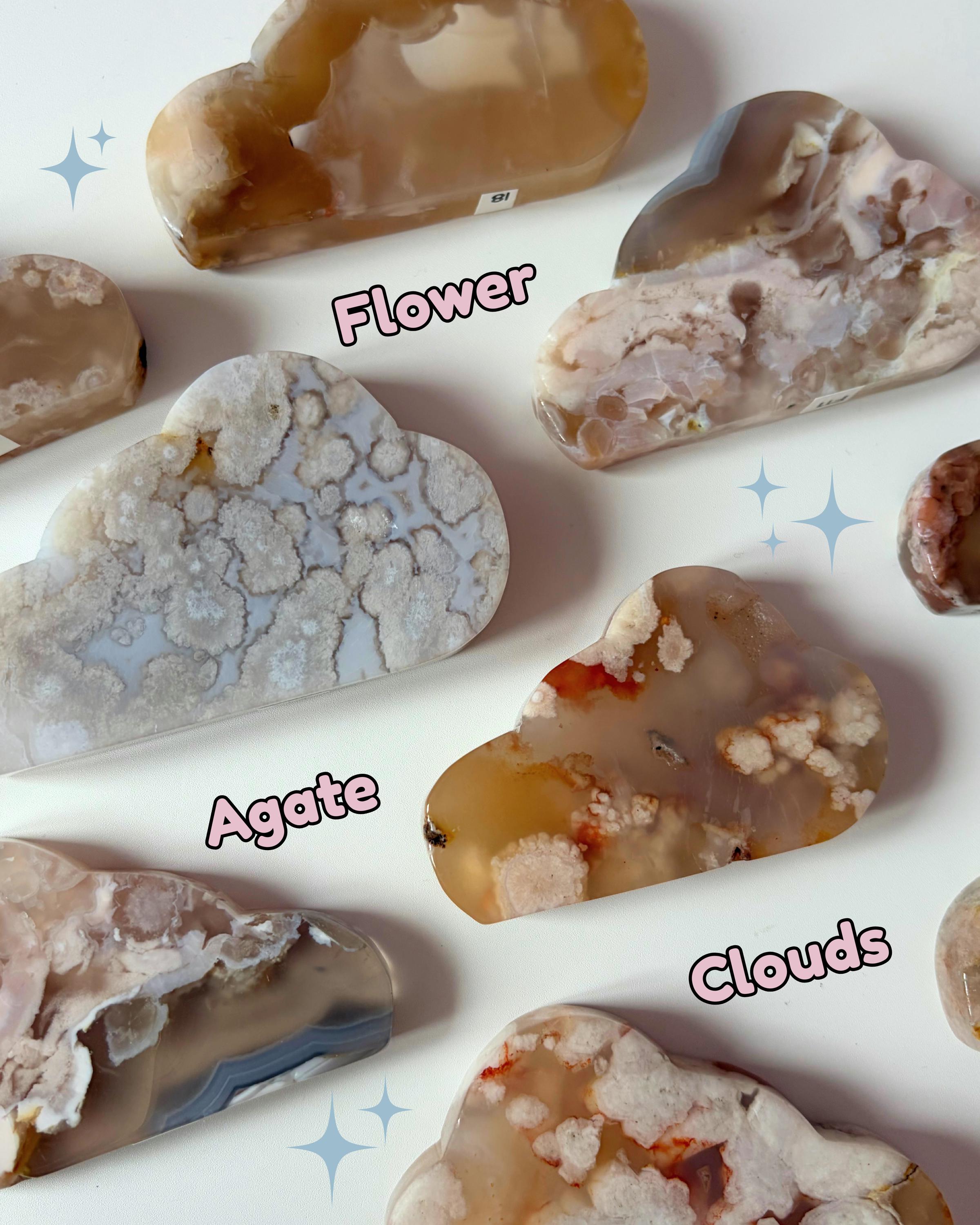 Flower Agate Cloud Carving