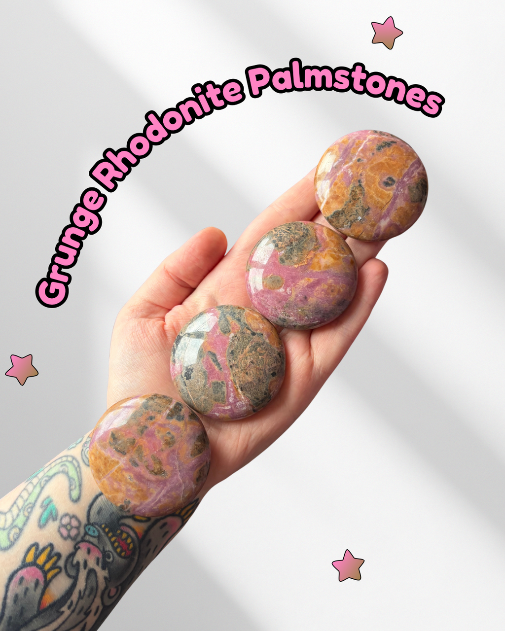 Grunge Rhodonite Palmstones