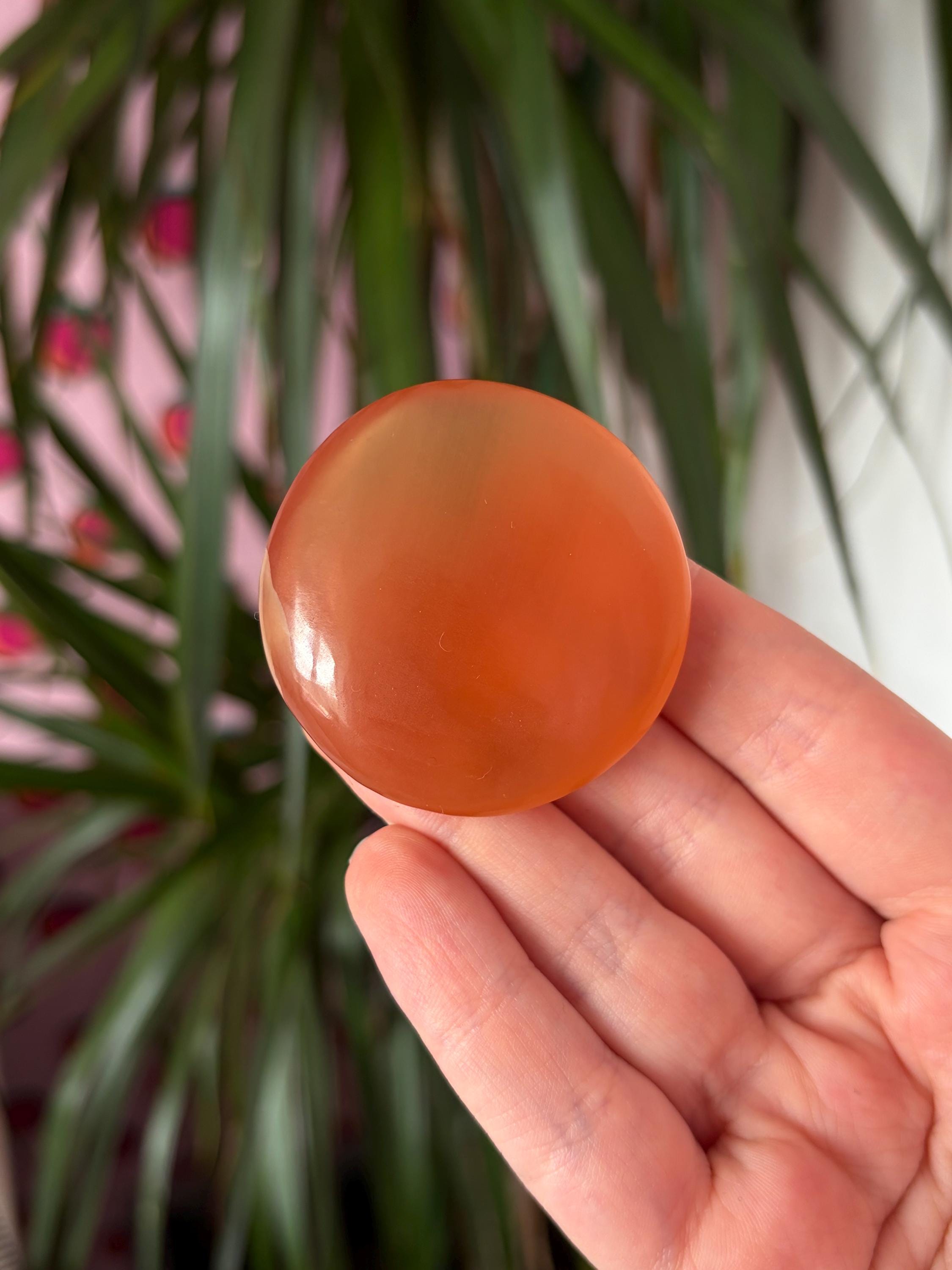 Honey Calcite Button Palmstone