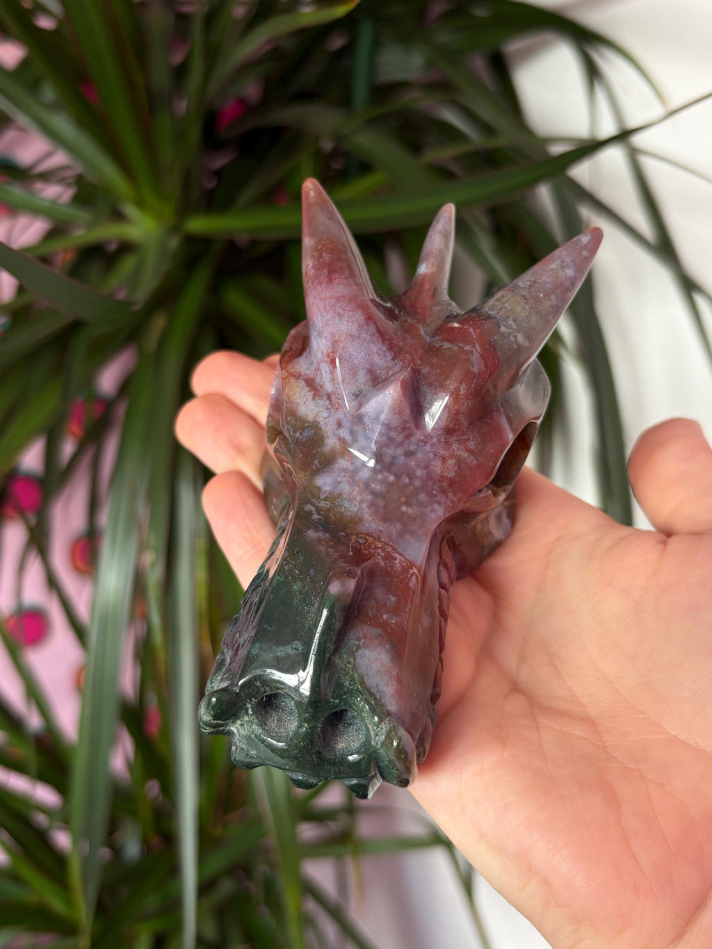 Sea Jasper Dragon Skull