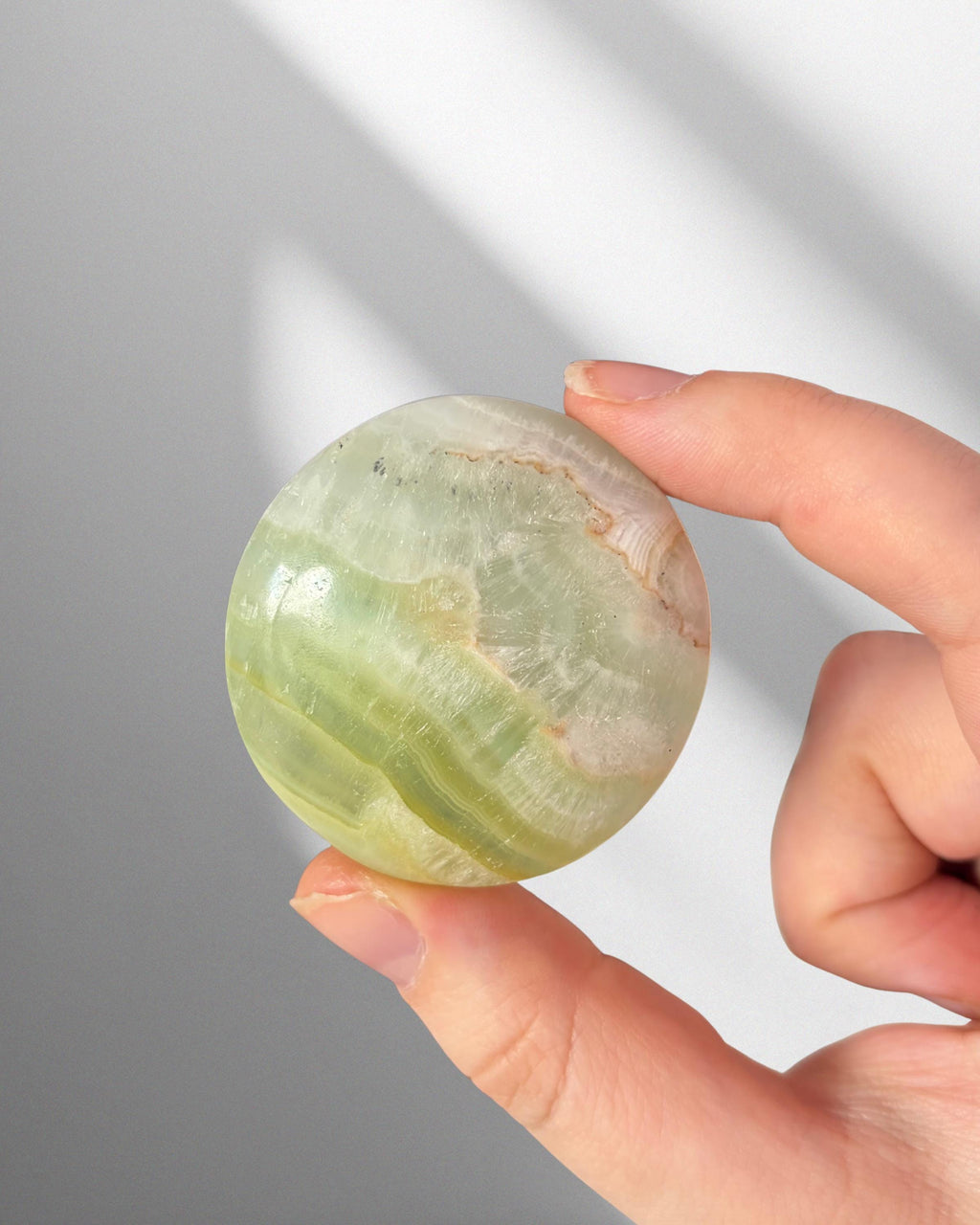 Pistachio Calcite Button Palmstone