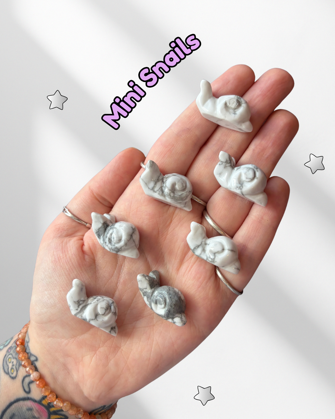 Mini Howlite Snails