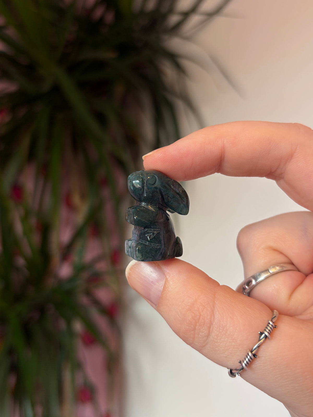 Mini Moss Agate Rabbits