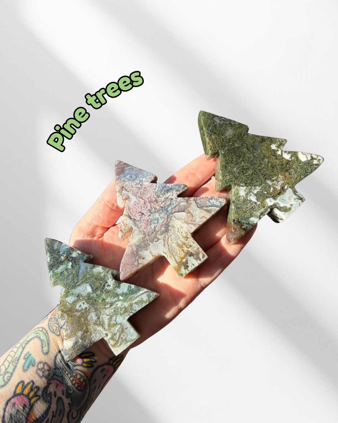 Moss agate pine trees