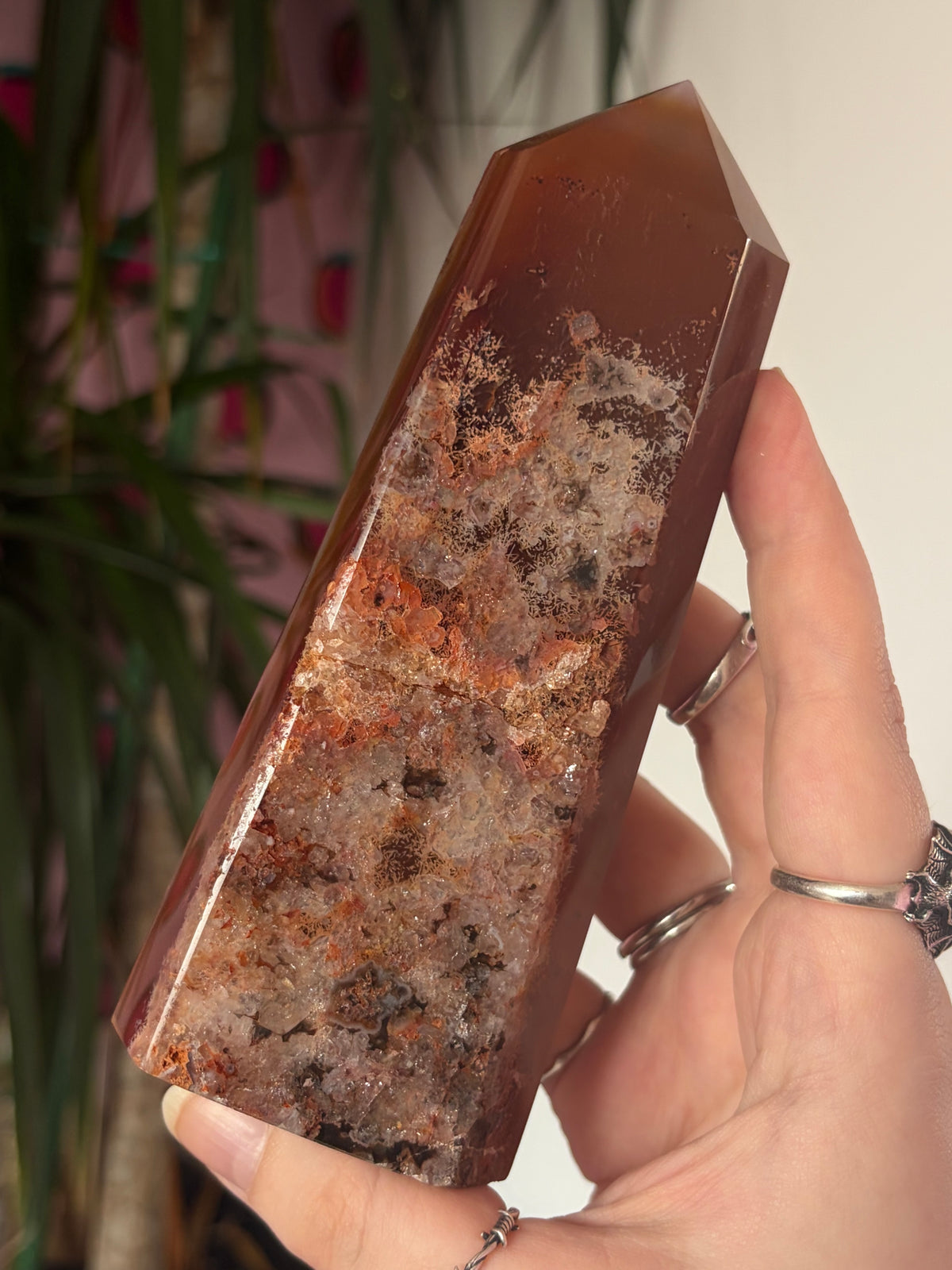 Carnelian Tower with Quartz back