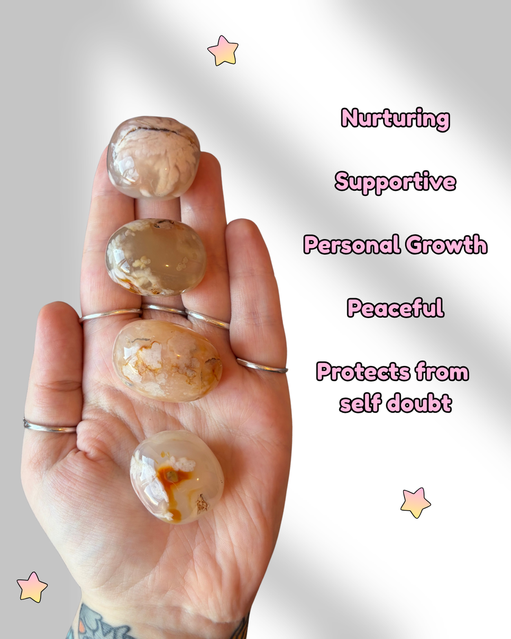 Flower Agate Tumblestone