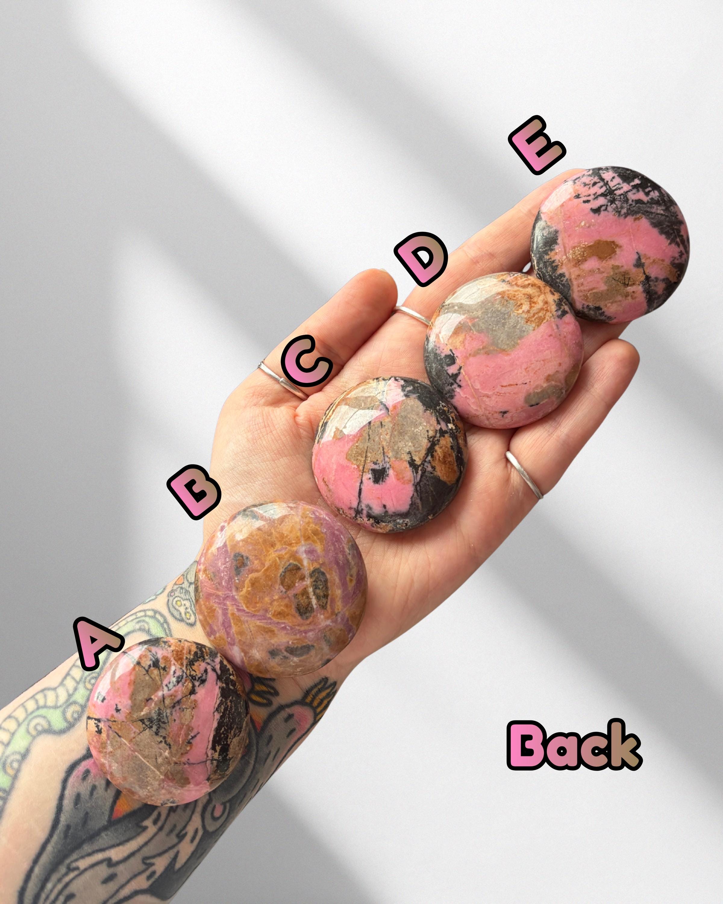Rhodonite Button Palmstones - Pick Your Own