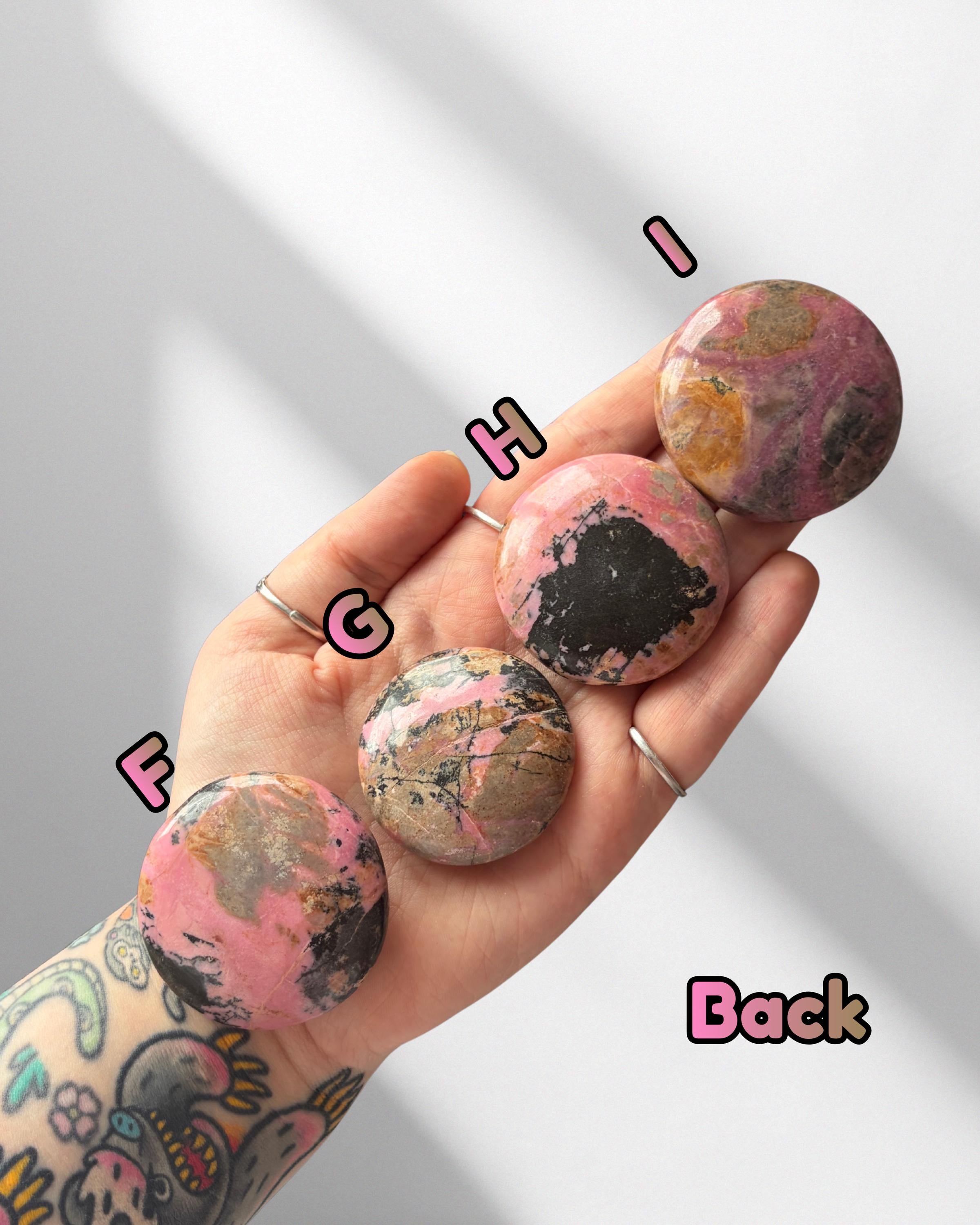 Rhodonite Button Palmstones - Pick Your Own