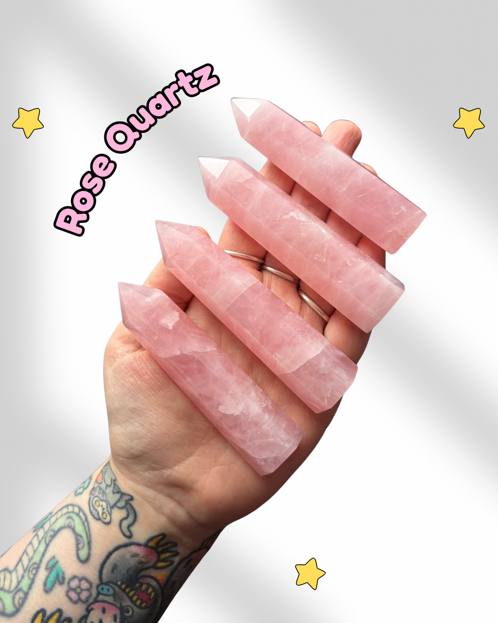 Madagascan Rose Quartz Towers