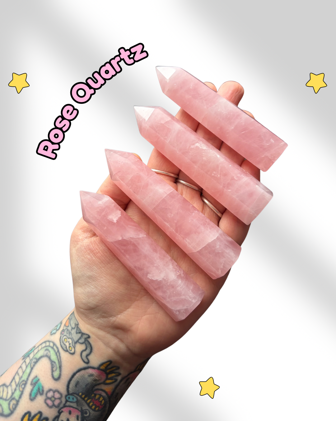 Madagascan Rose Quartz Towers