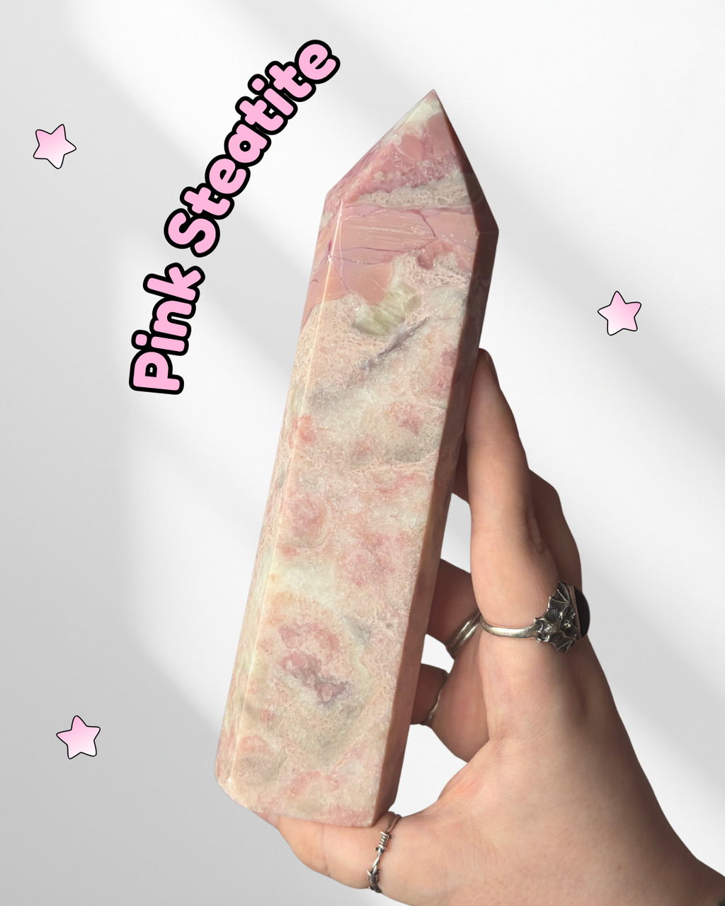 Pink Steatite Tower (Please read description)