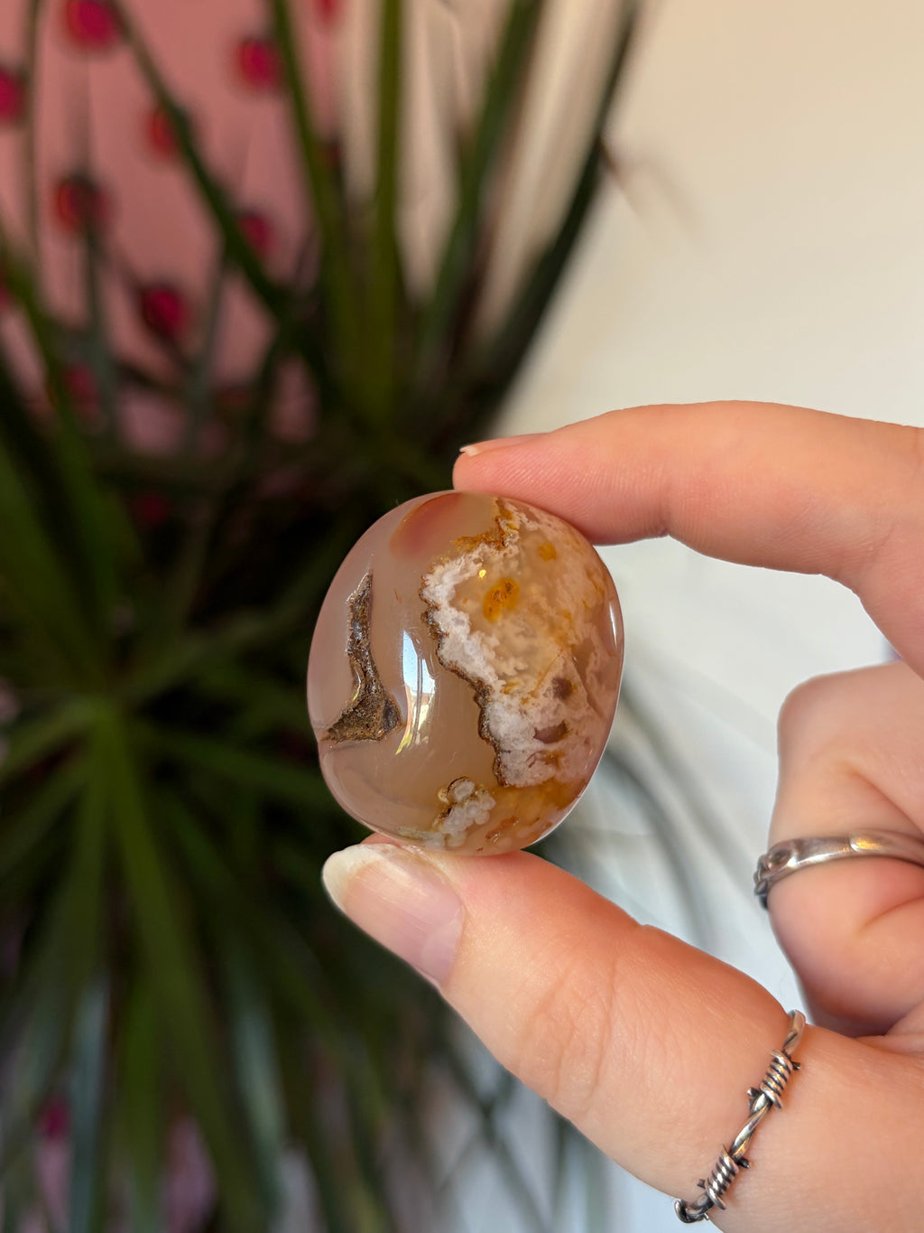 Flower Agate Tumblestone