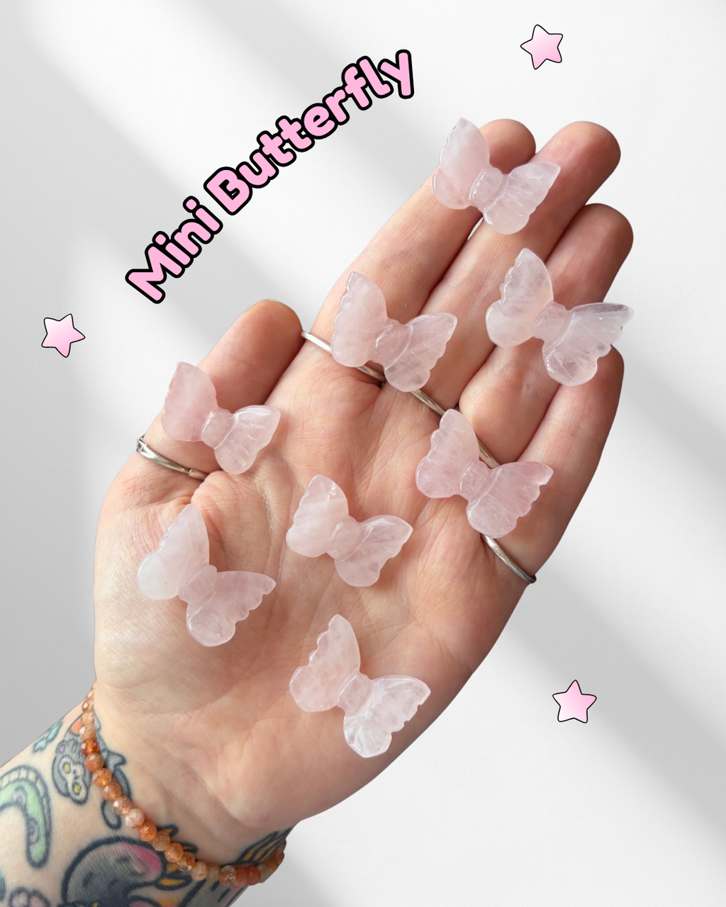 Mini Rose Quartz Butterflies