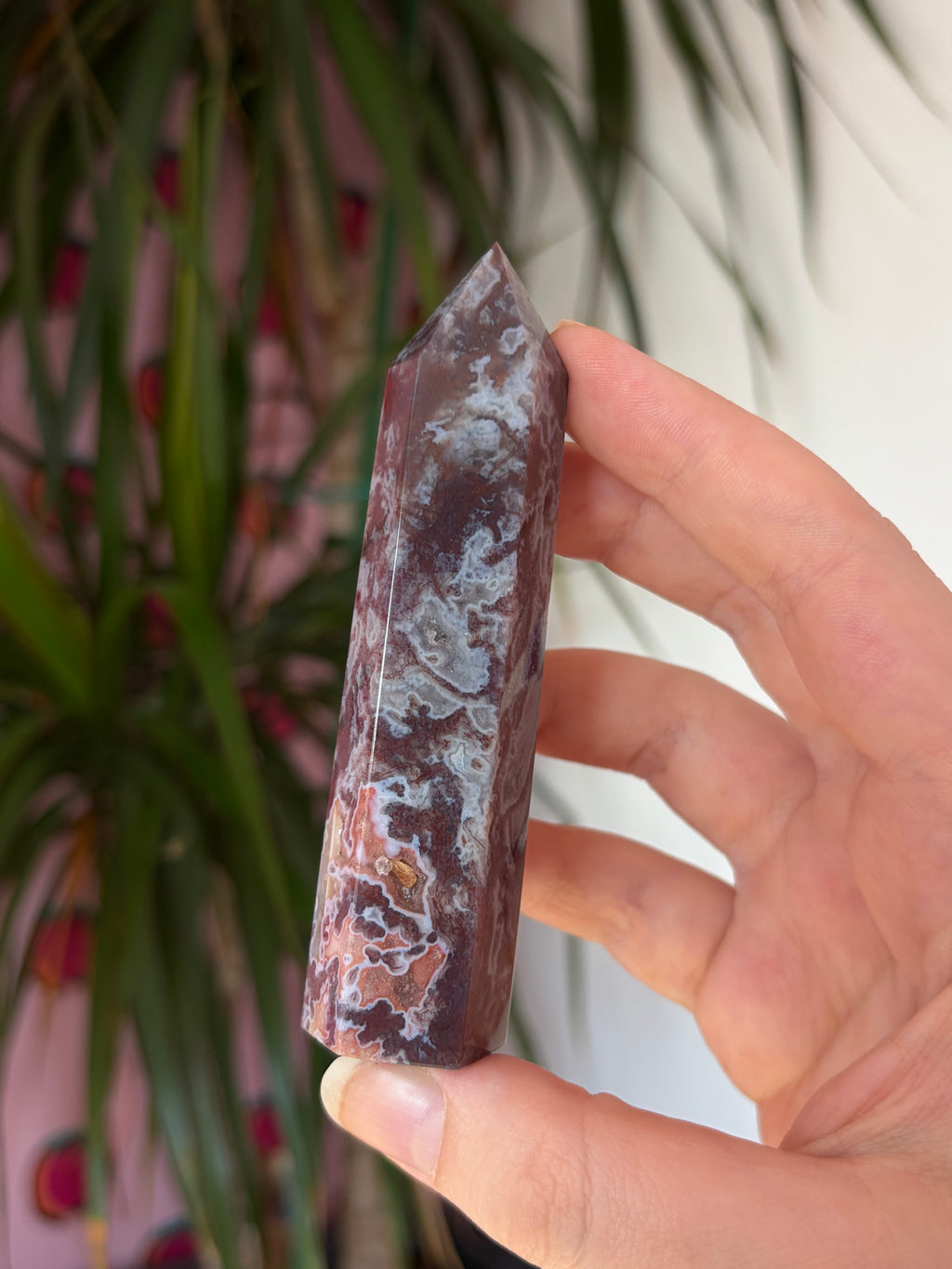 Red Moss Agate Tower