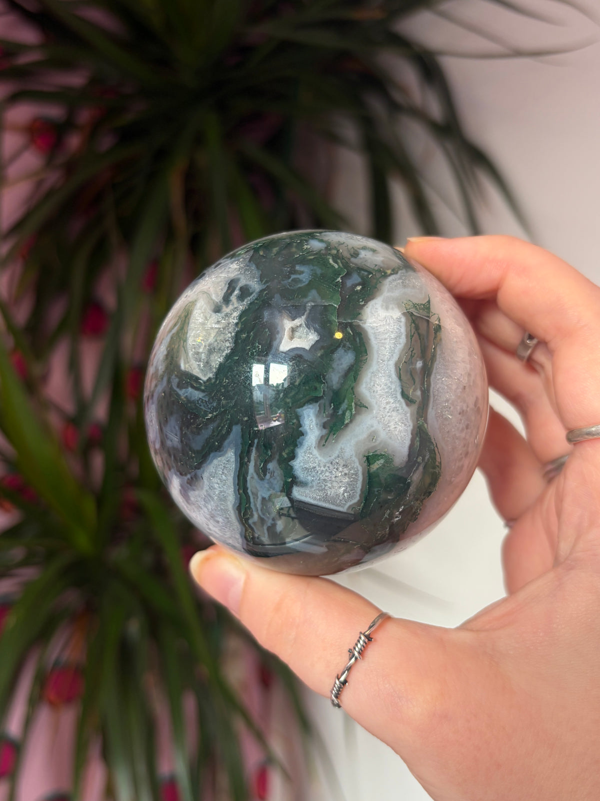 Large Moss Agate Sphere