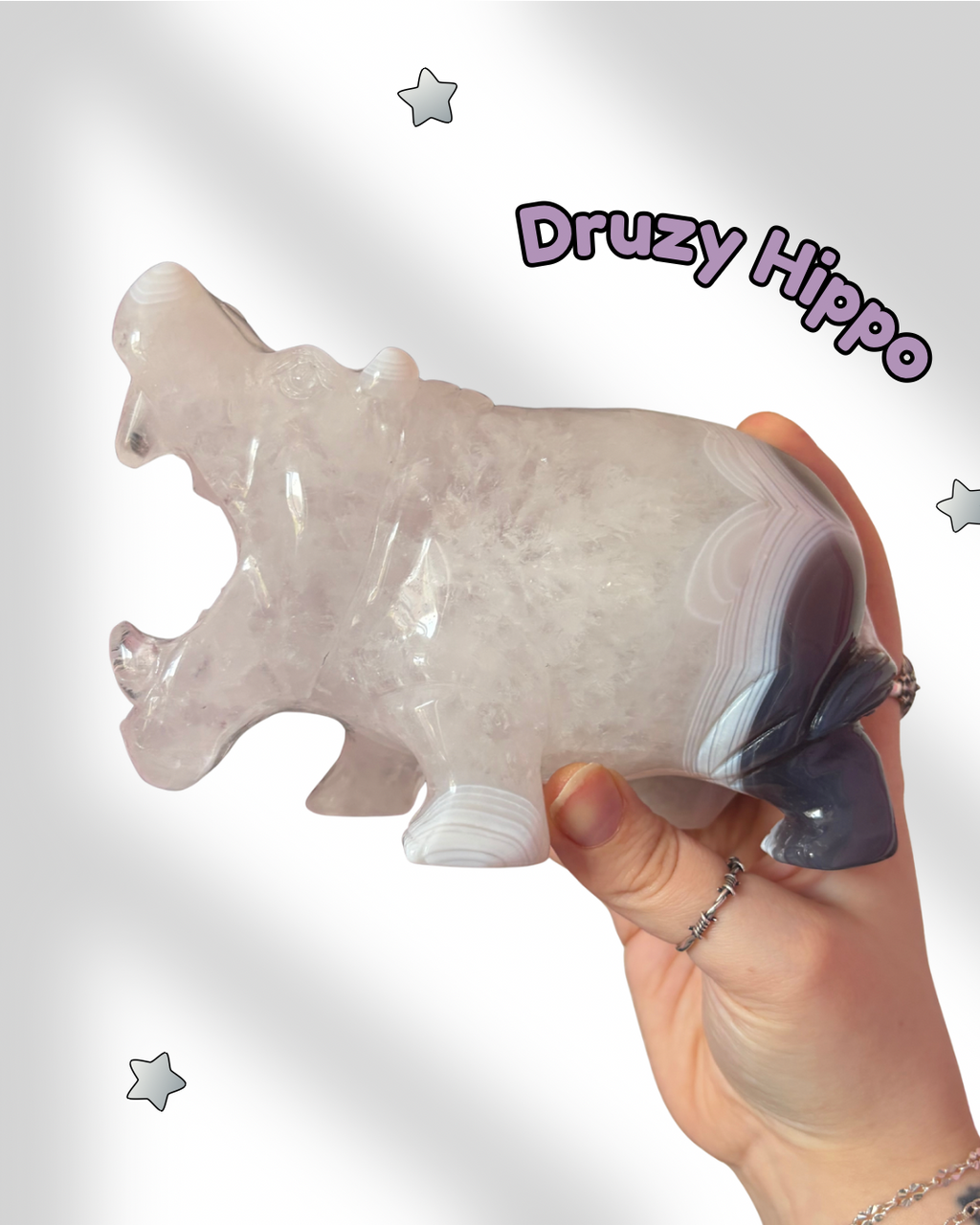 Druzy Agate Hippo