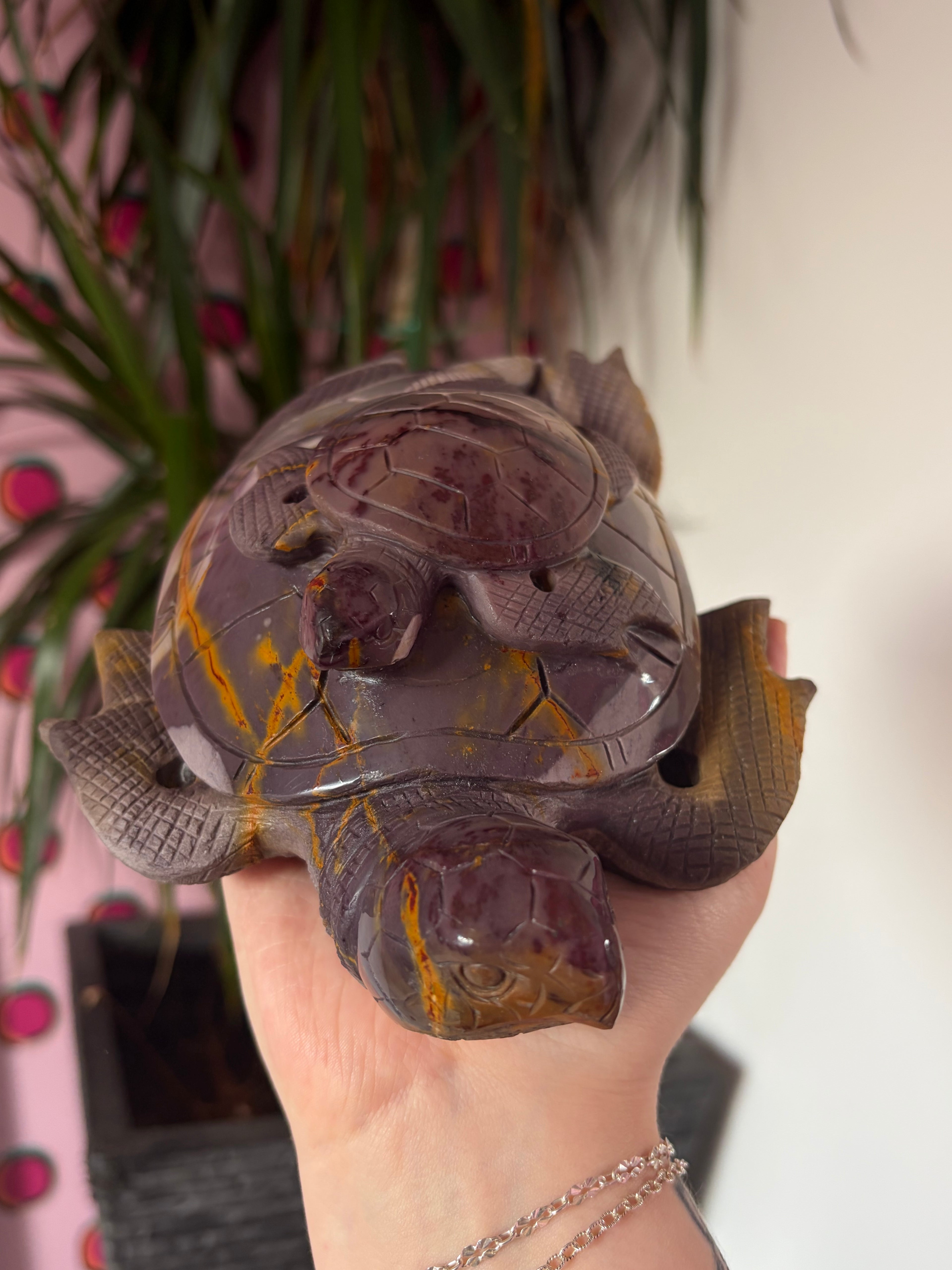 Big Mookaite Turtle on Custom stand