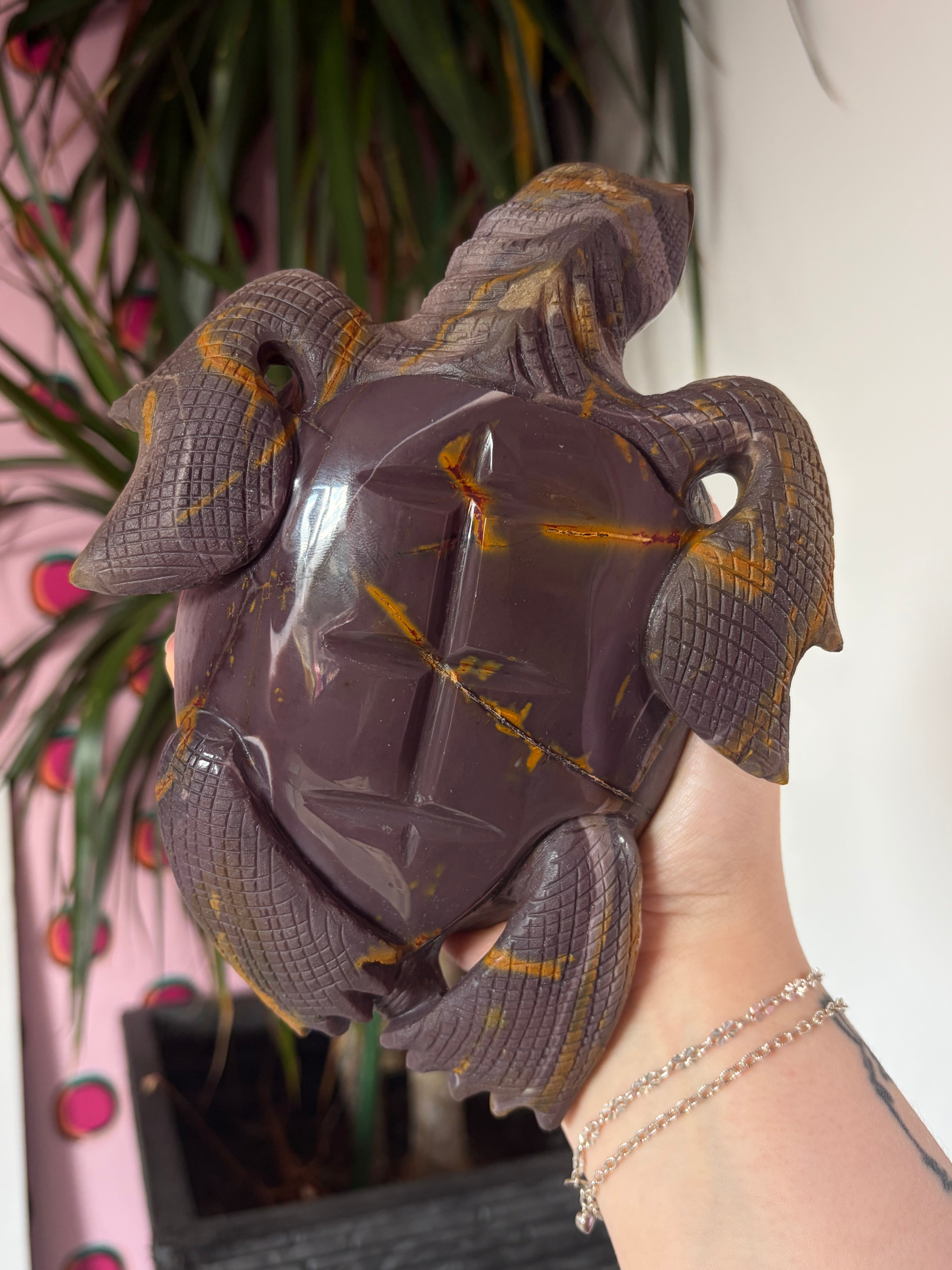 Big Mookaite Turtle on Custom stand