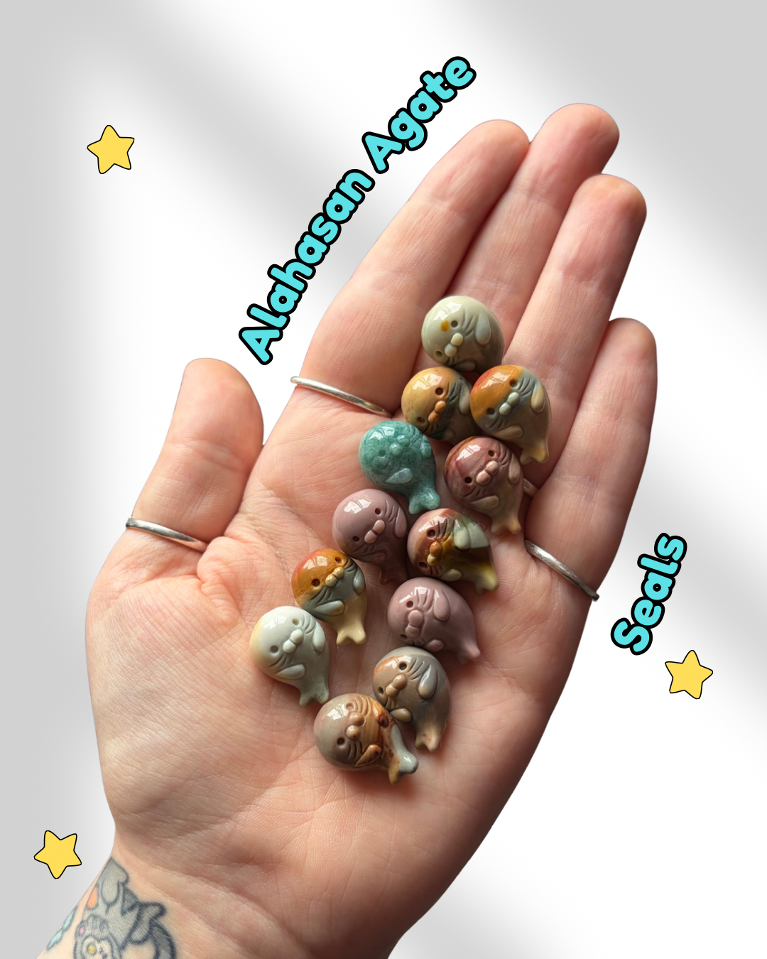 Tiny Alashan Agate Seals