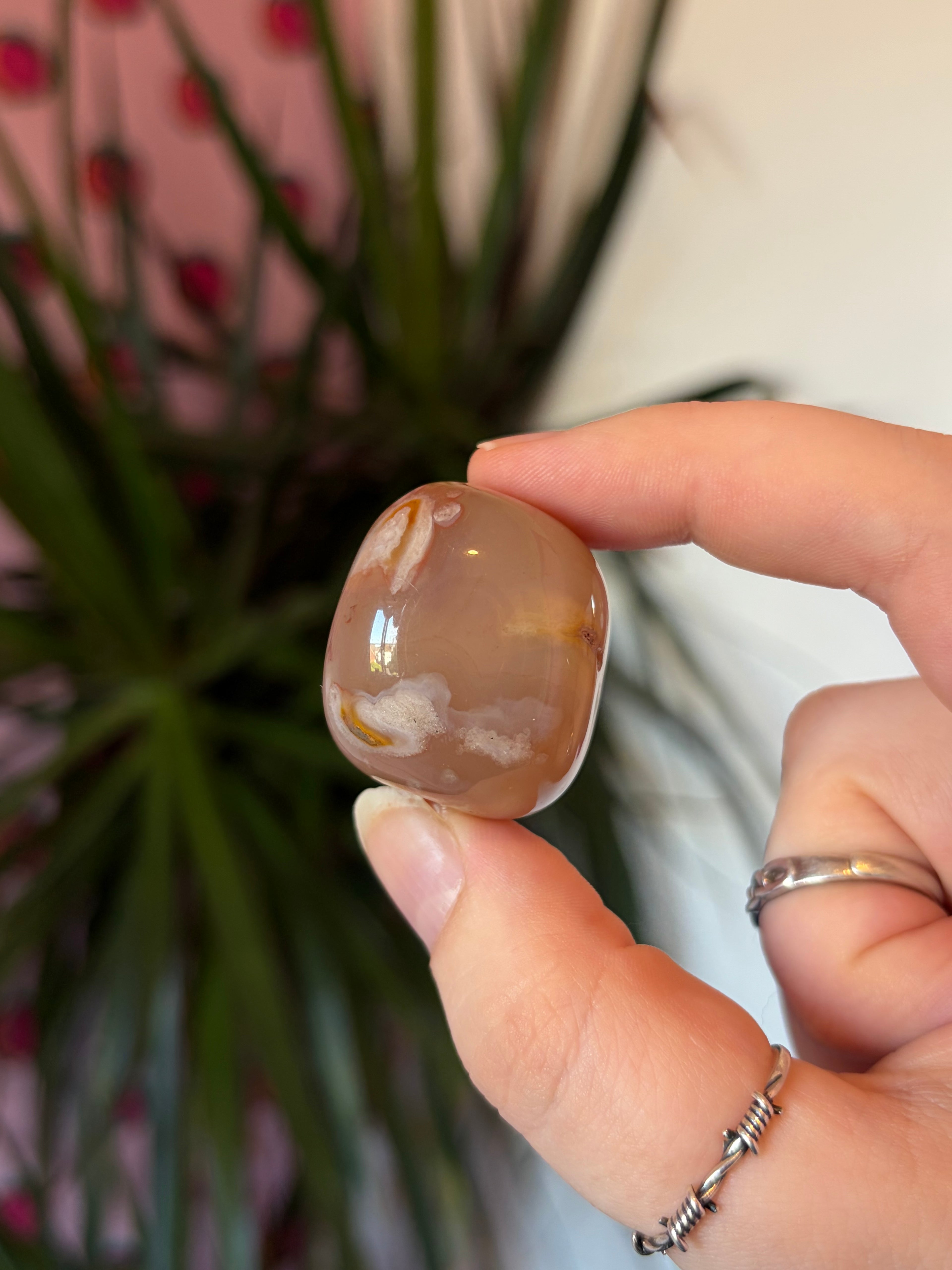 Flower Agate Tumblestone