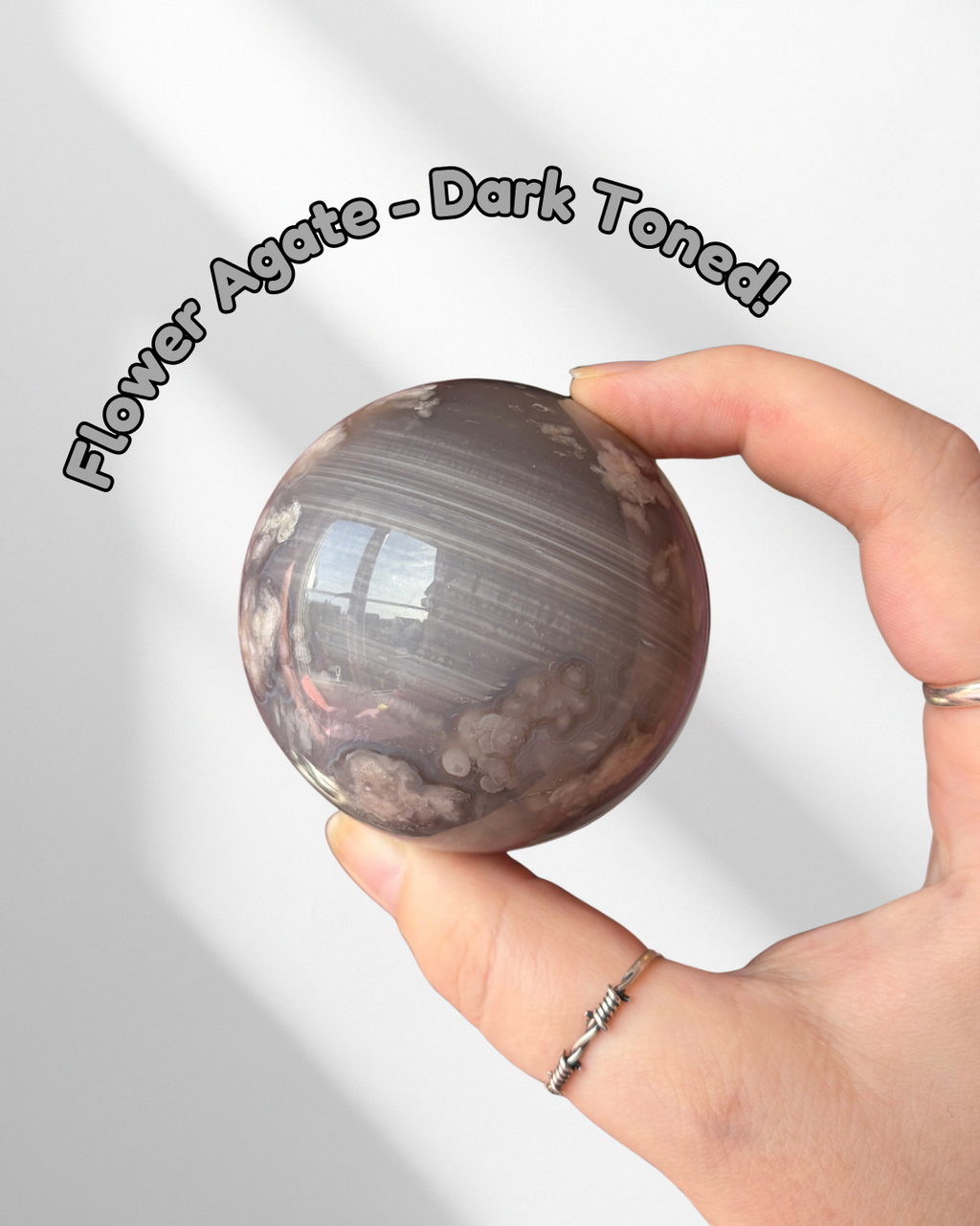 Flower Agate Sphere - Dark Toned