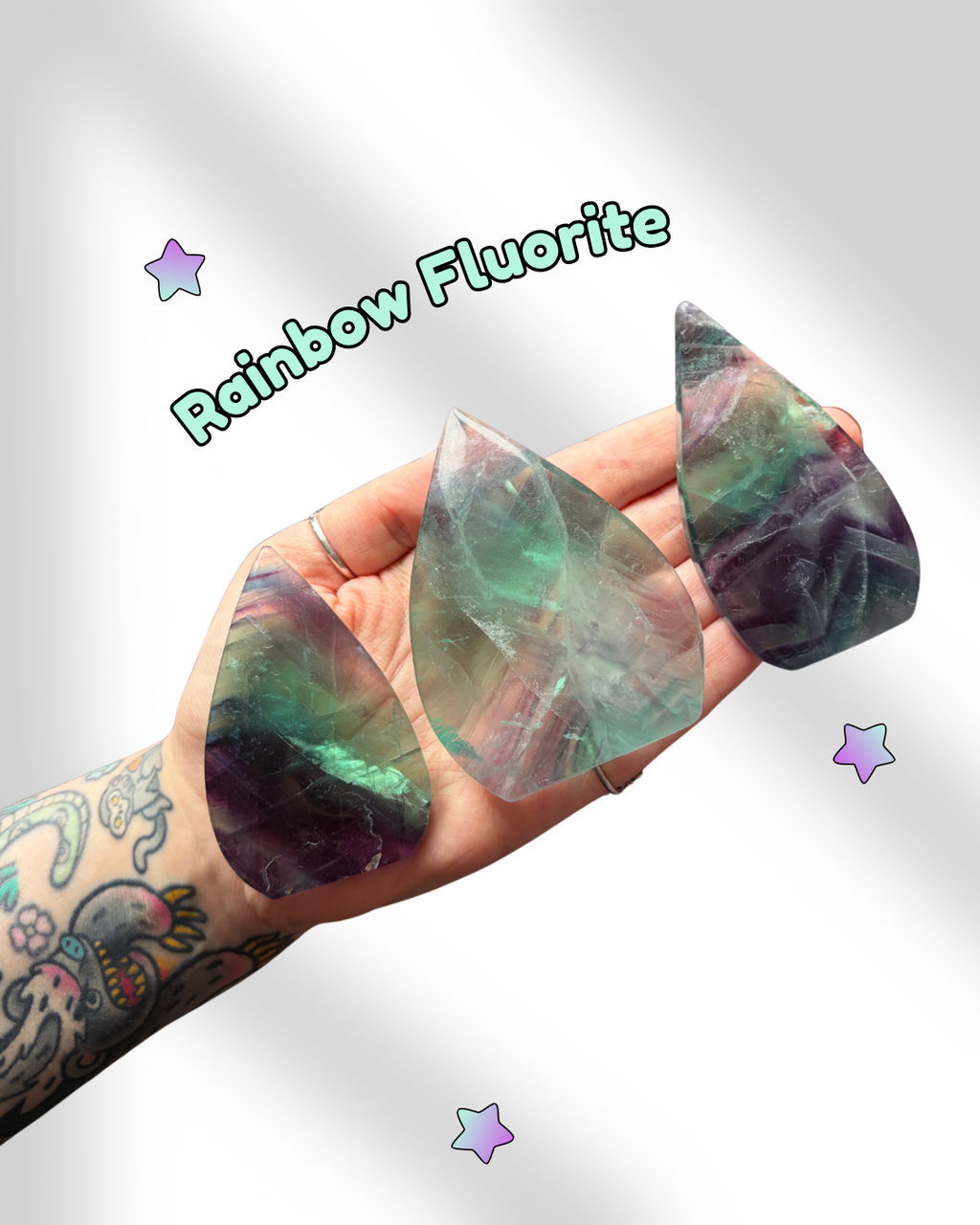 Rainbow Fluorite Arrowheads