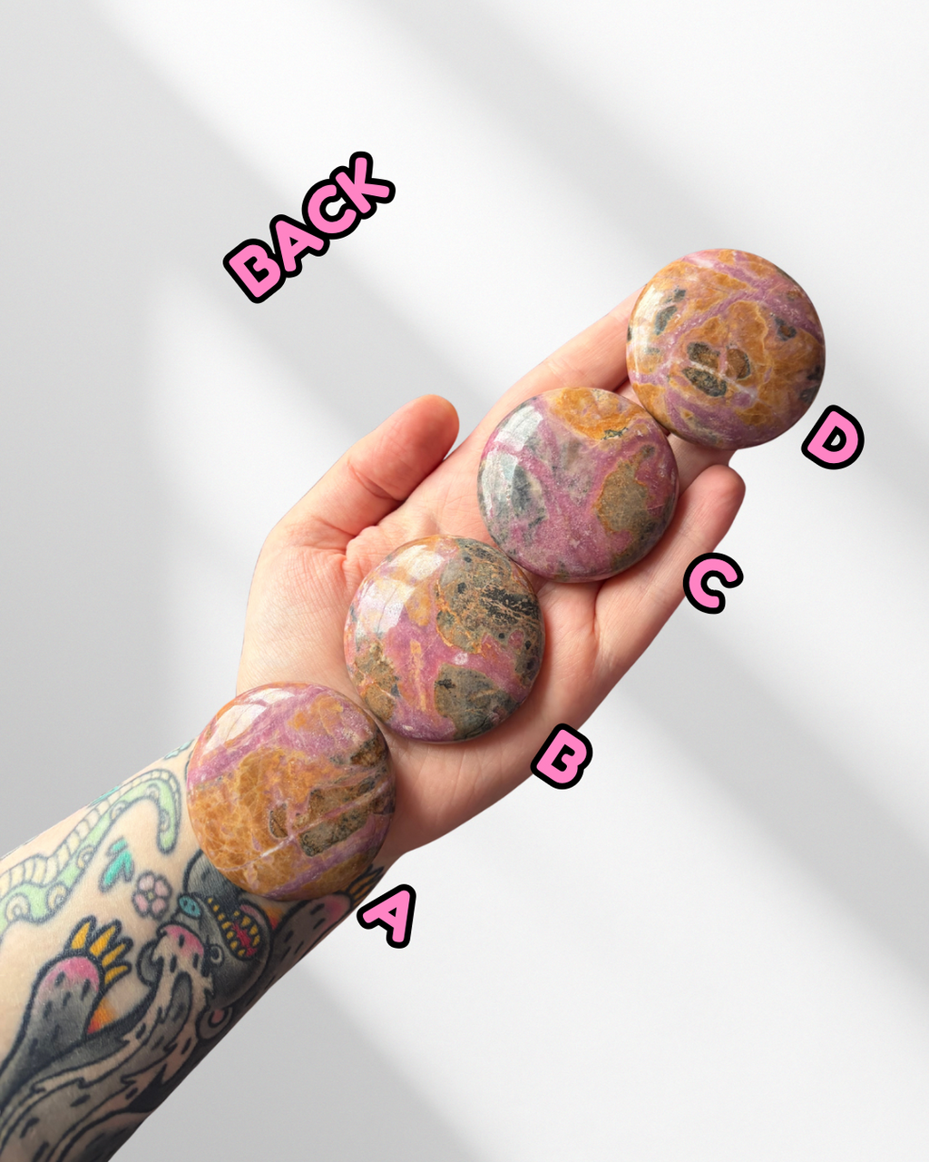 Grunge Rhodonite Palmstones