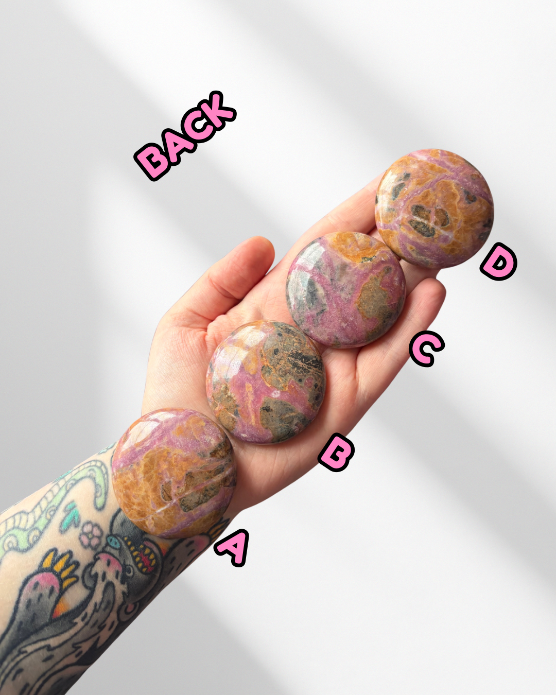 Grunge Rhodonite Palmstones