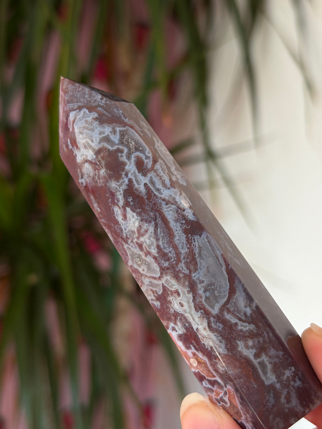 Red Moss Agate Tower