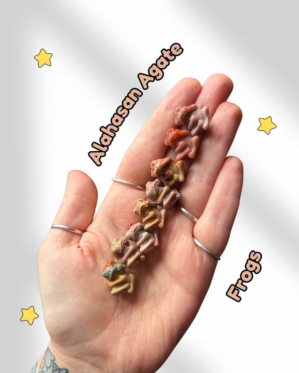 Tiny Alashan Agate Frogs