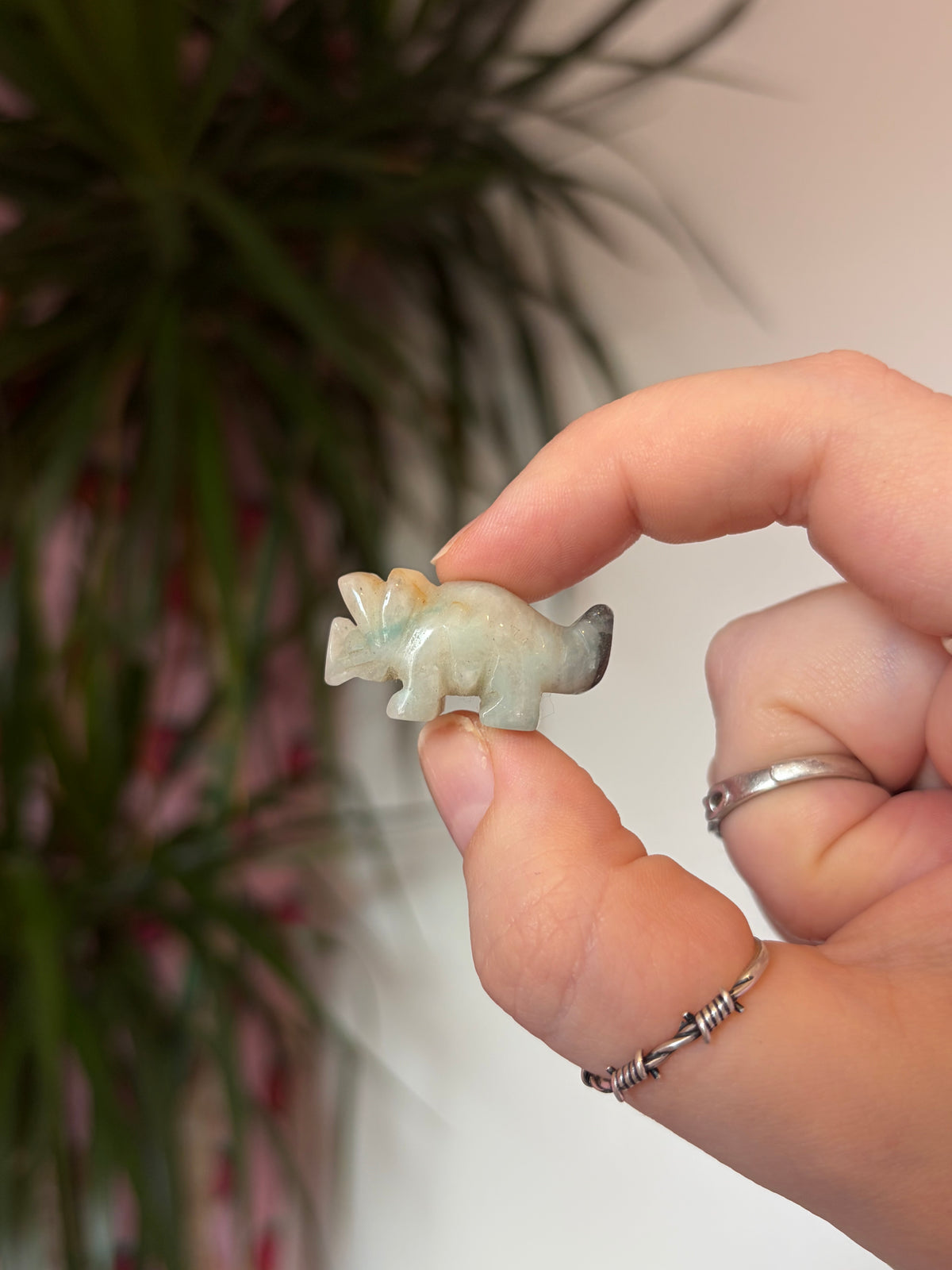 Mini Caribbean Calcite Triceratops