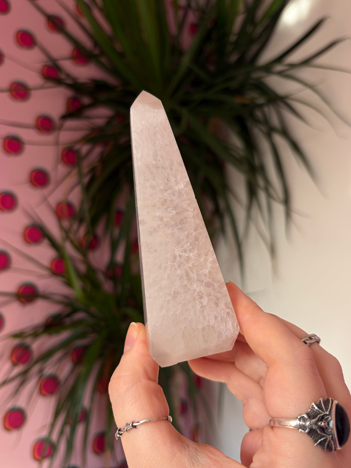 Sparkly druzy agate obelisk