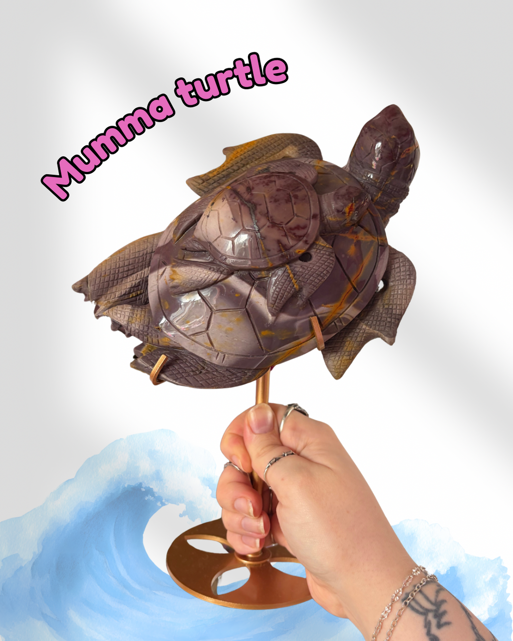 Big Mookaite Turtle on Custom stand