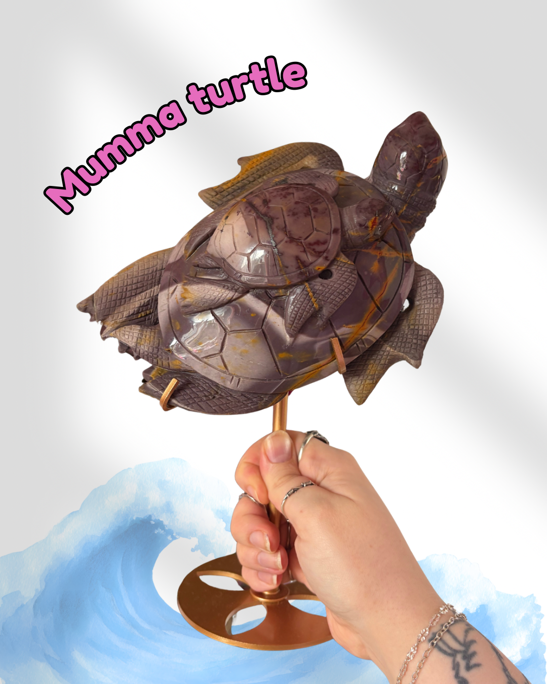 Big Mookaite Turtle on Custom stand