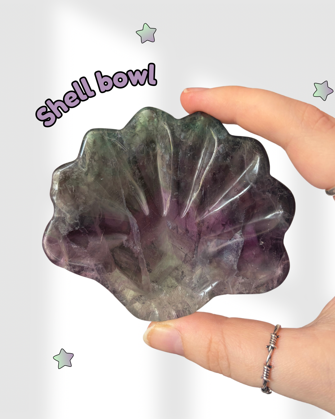 Fluorite Sea Shell Bowl/Trinket Dish