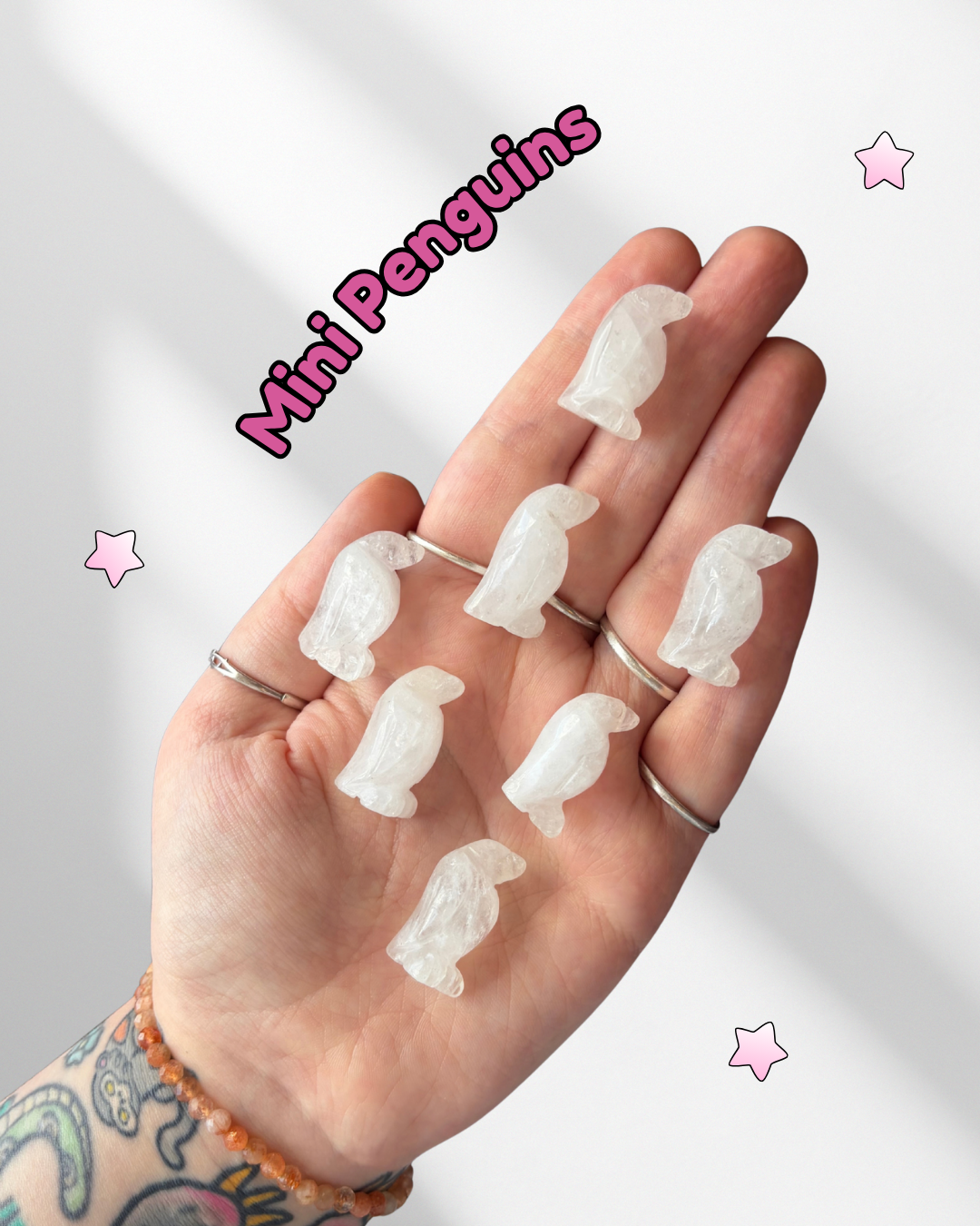 Mini Clear Quartz Penguins