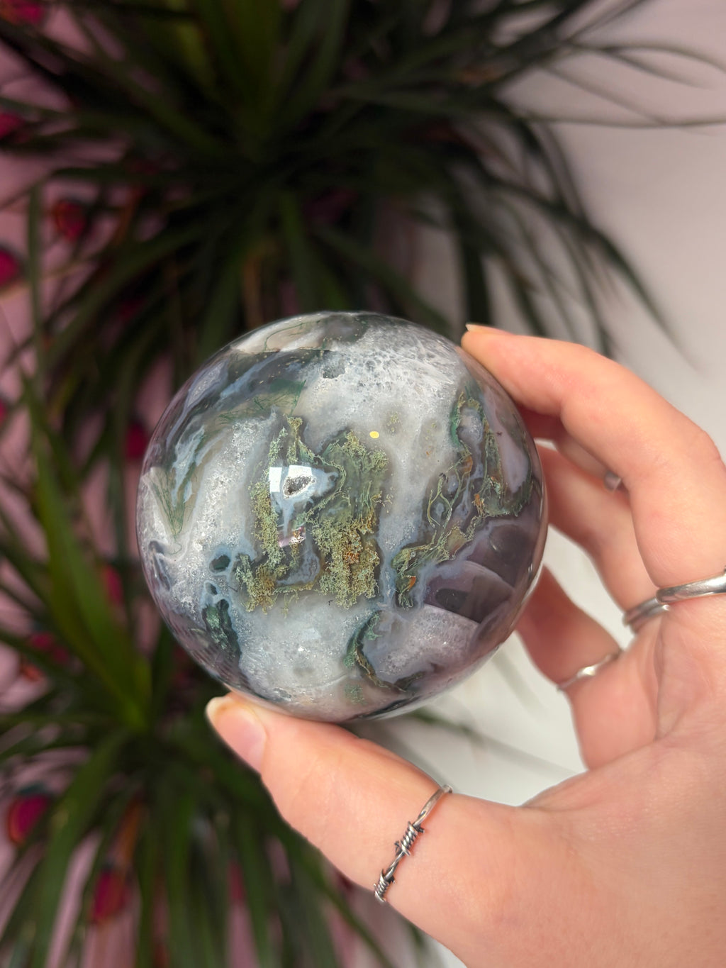 Large Moss Agate Sphere