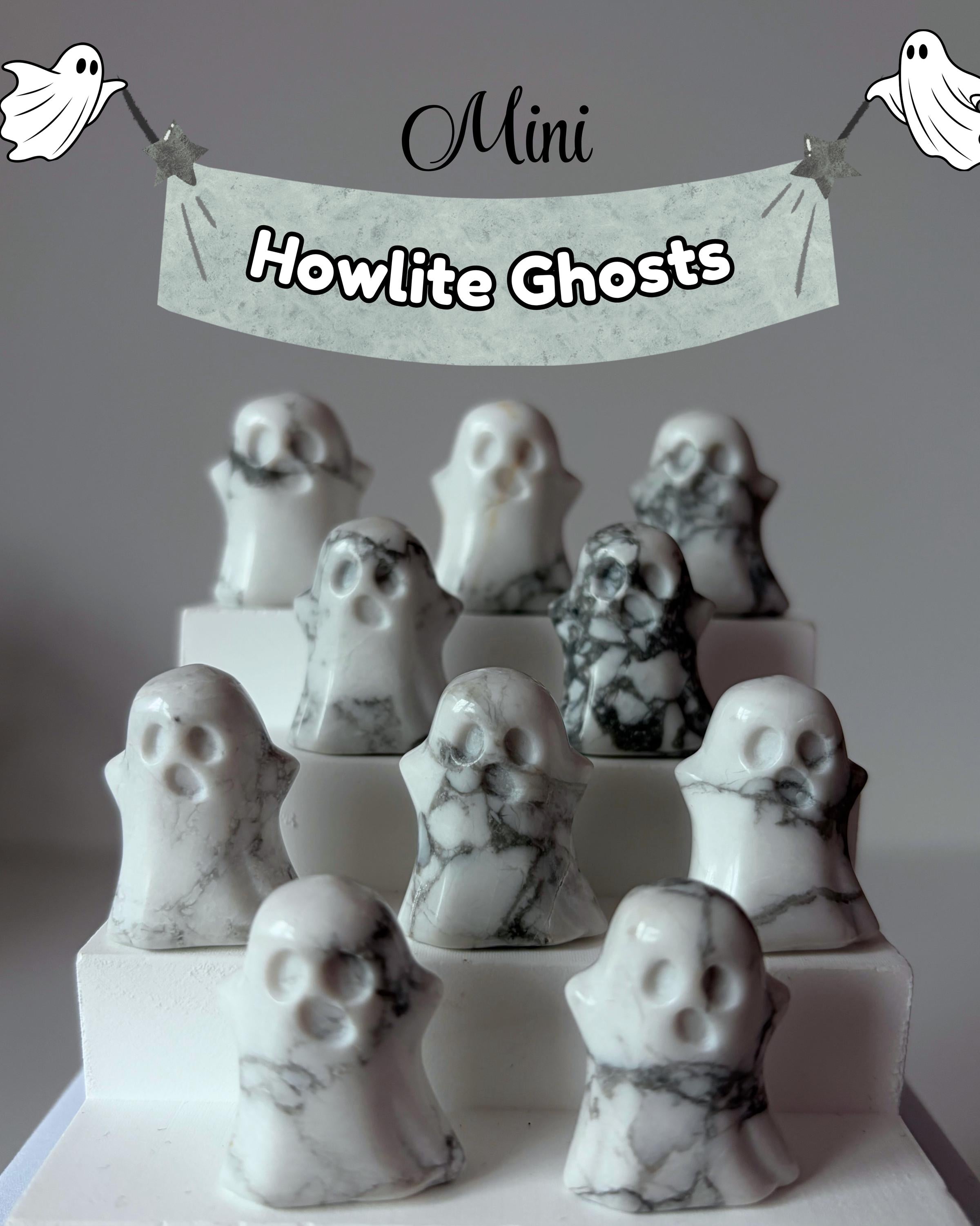Tiny Howlite Ghosts