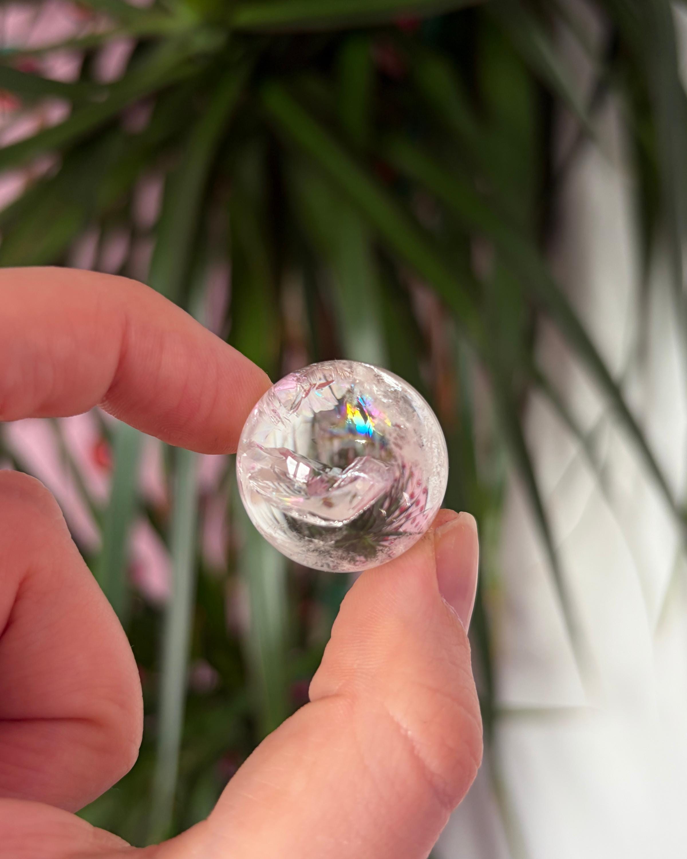 Rainbow Clear Quartz Mini Spheres