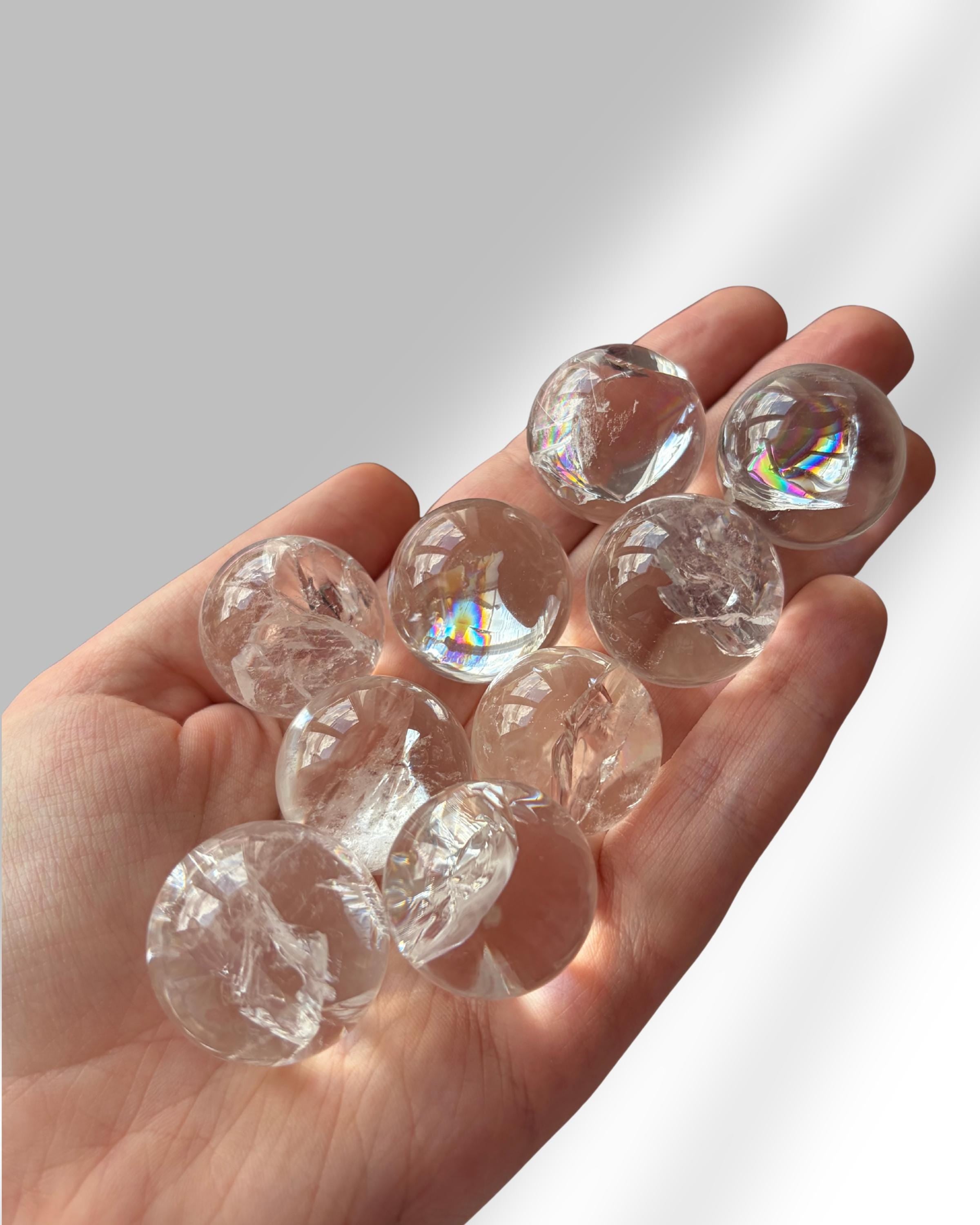 Rainbow Clear Quartz Mini Spheres
