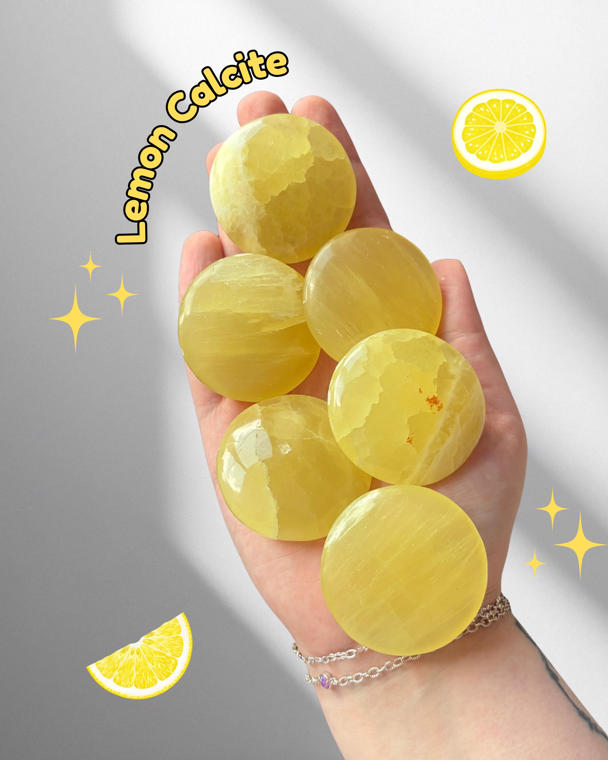 Lemon Calcite Button Palmstone