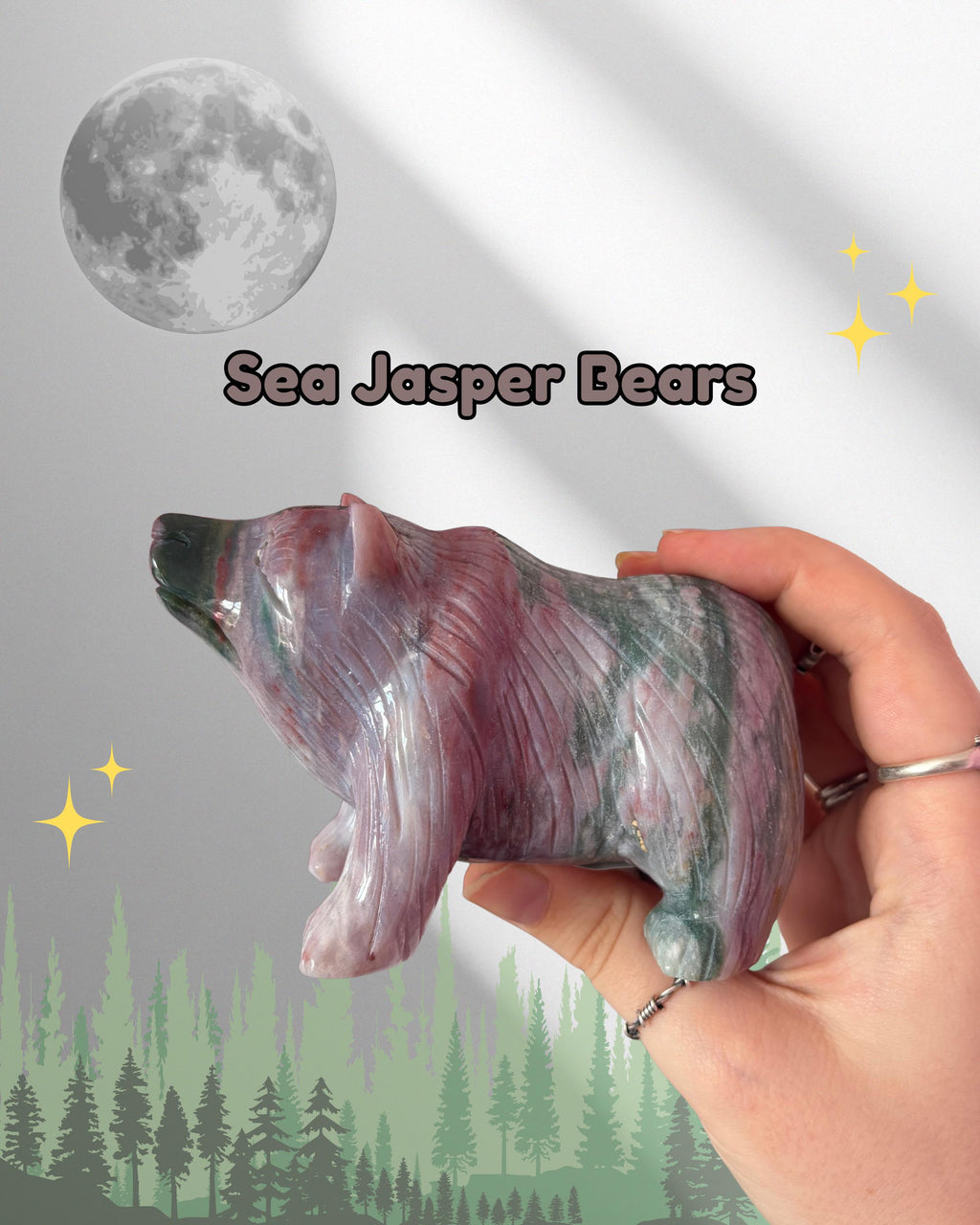 Sea Jasper Bear Carving