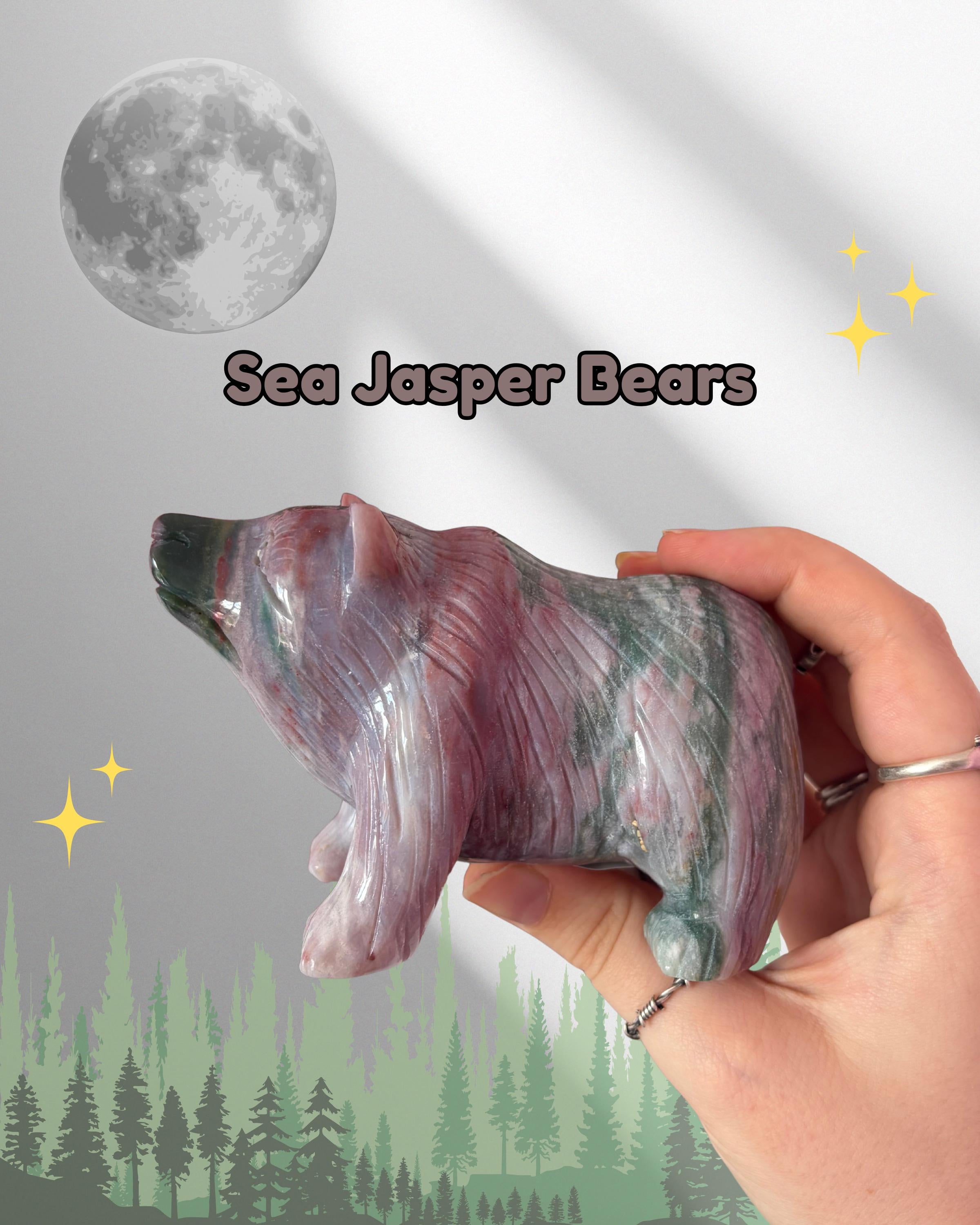 Sea Jasper Bear Carving