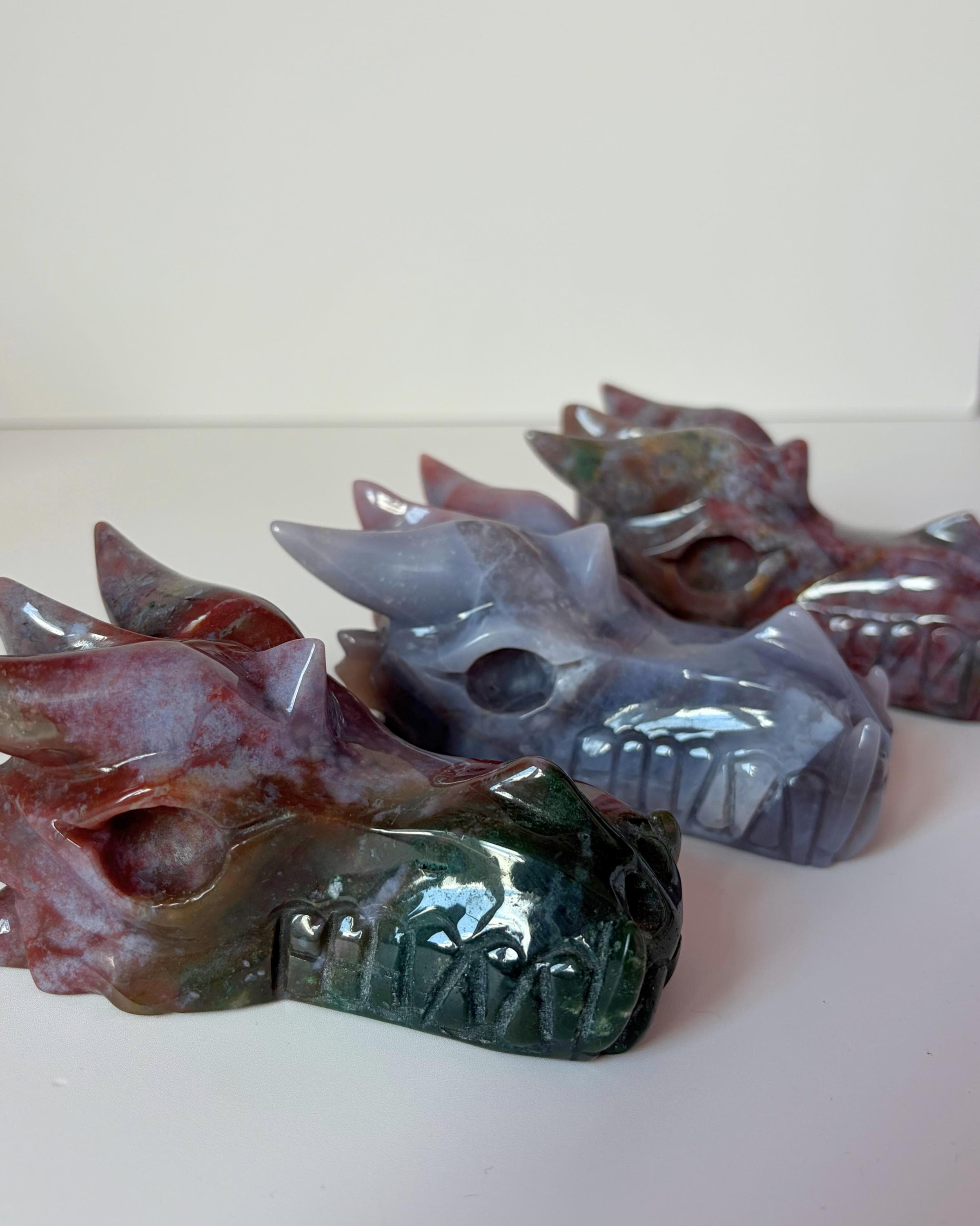 Sea Jasper Dragon Skull