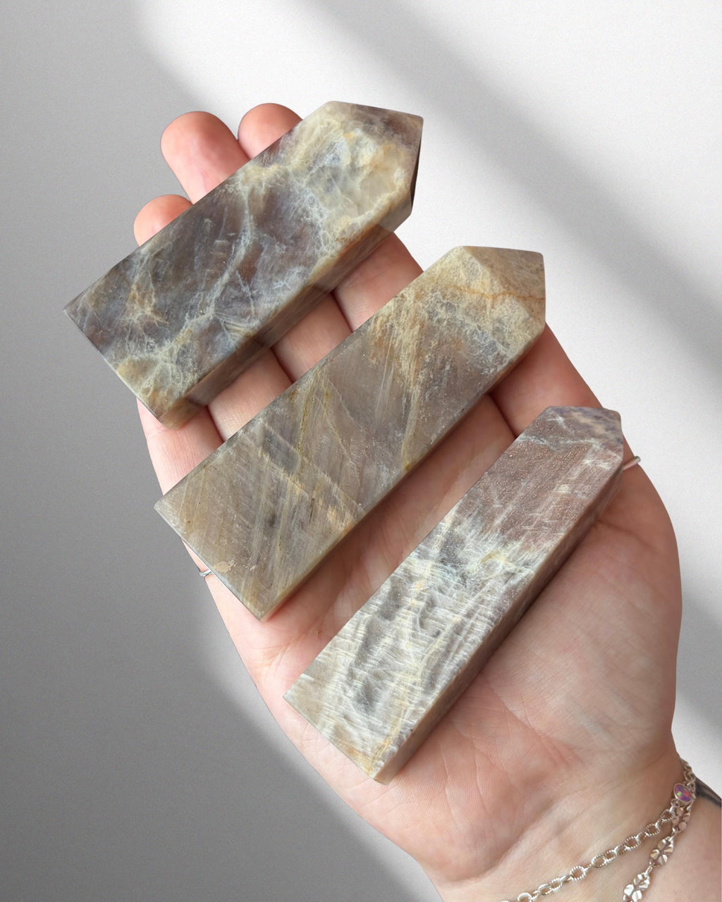 Flashy Moonstone With Sunstone Towers